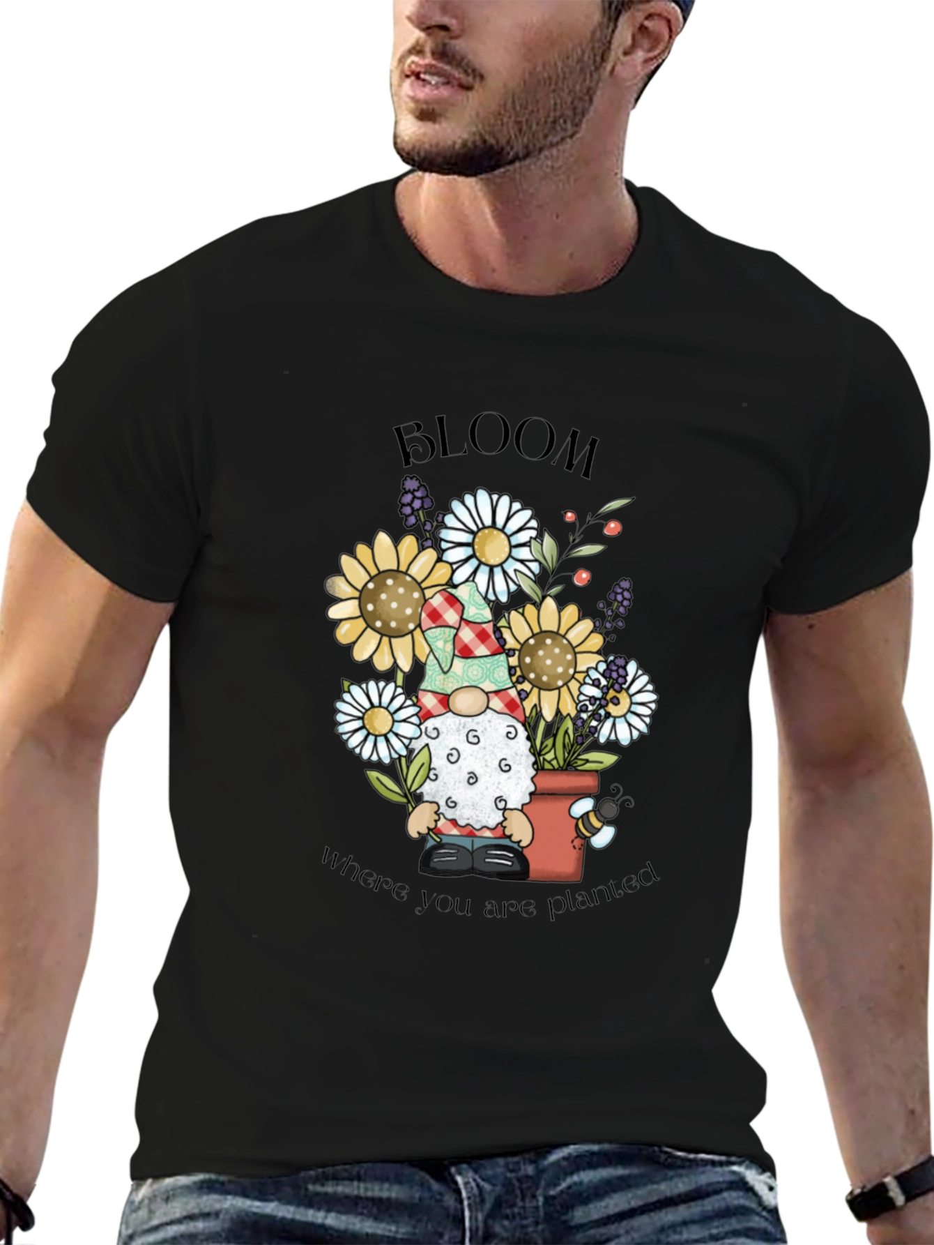 Bloom Where You Are Planted Gnome T-Shirt