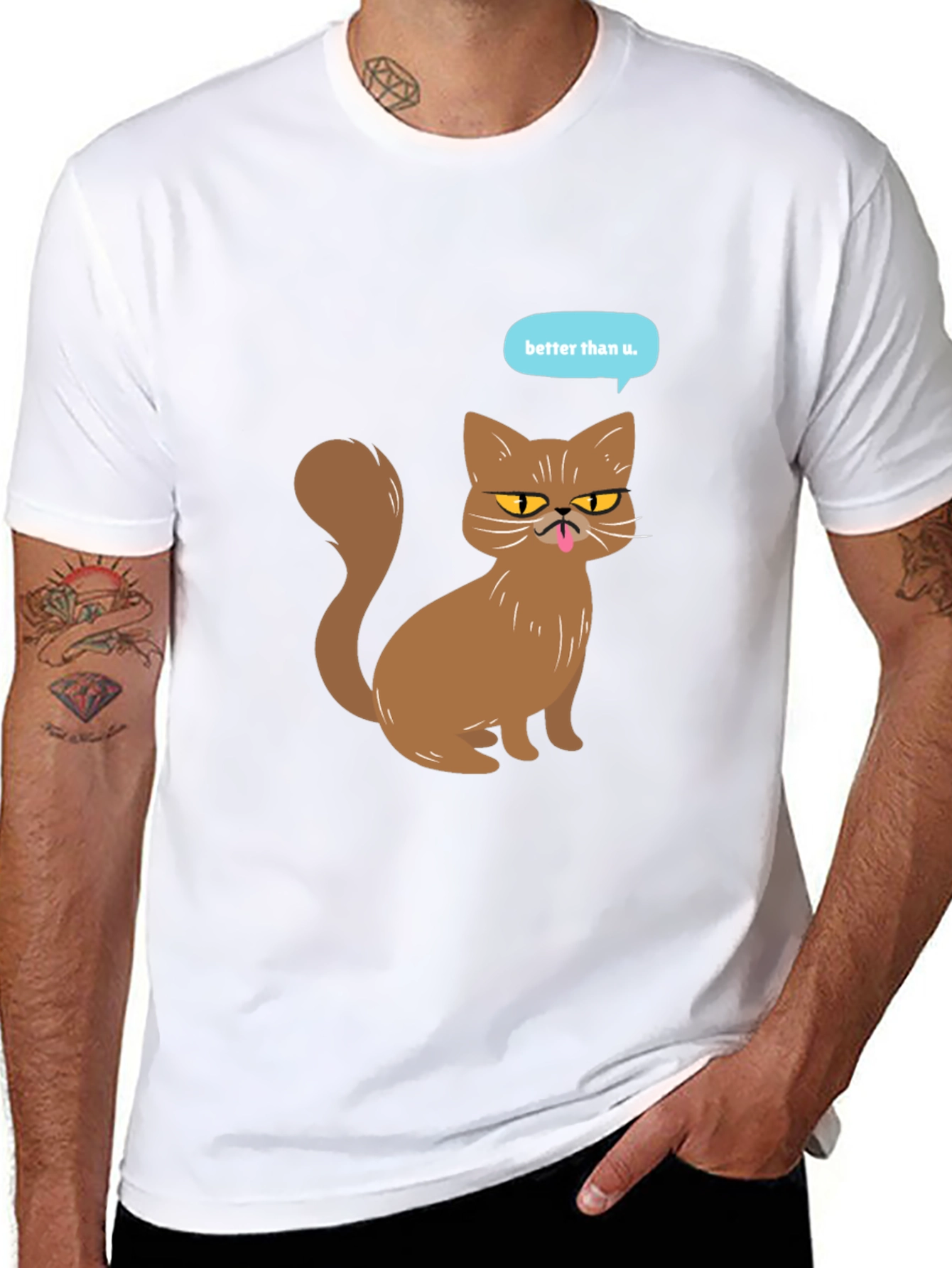 Funny Cat T-Shirt - Better Than U Graphic Tee