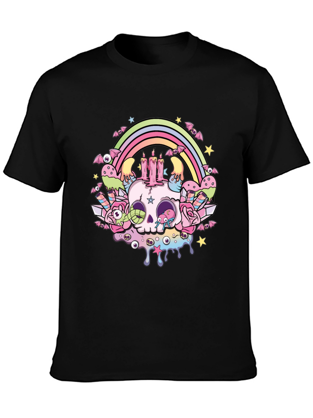 Pastel Goth Skull Rainbow T-Shirt