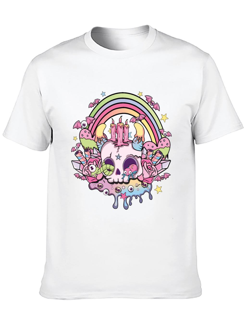 Pastel Goth Skull Rainbow T-Shirt