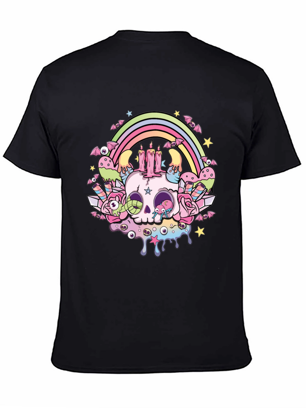 Pastel Goth Skull Rainbow T-Shirt