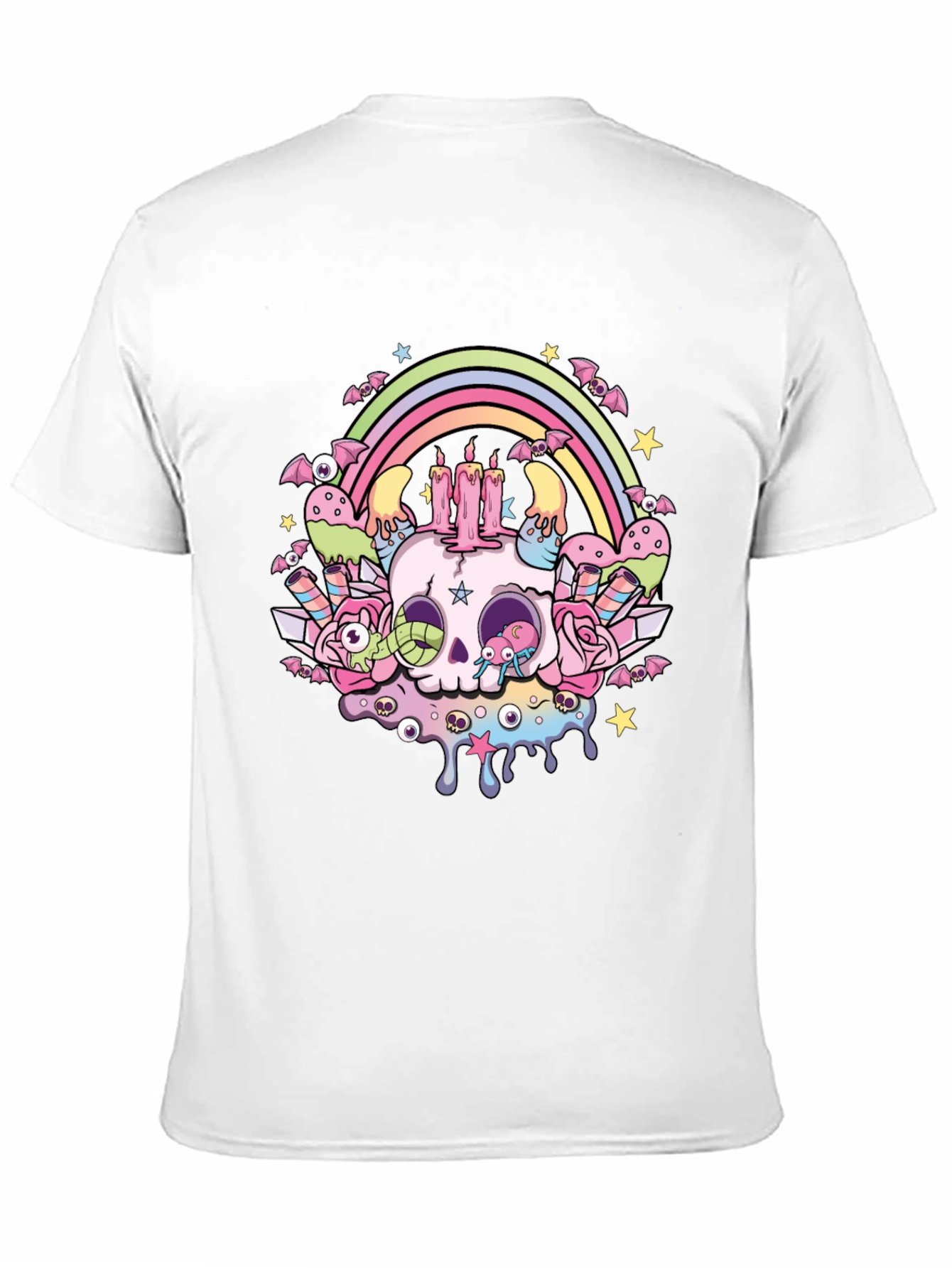 Pastel Goth Skull Rainbow T-Shirt