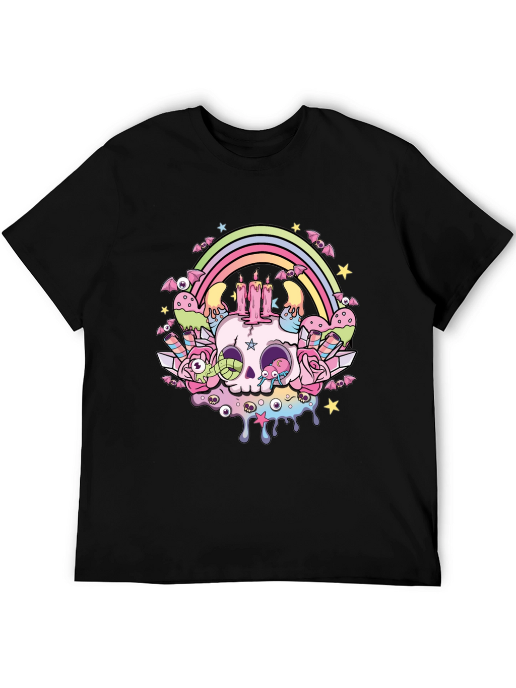 Pastel Goth Skull Rainbow T-Shirt