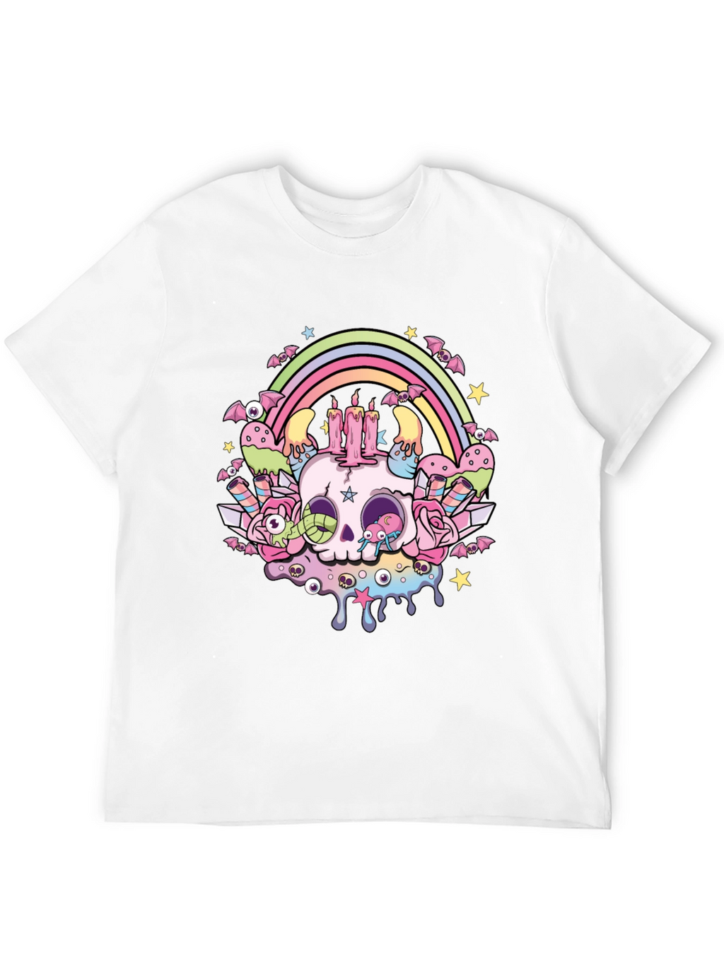 Pastel Goth Skull Rainbow T-Shirt