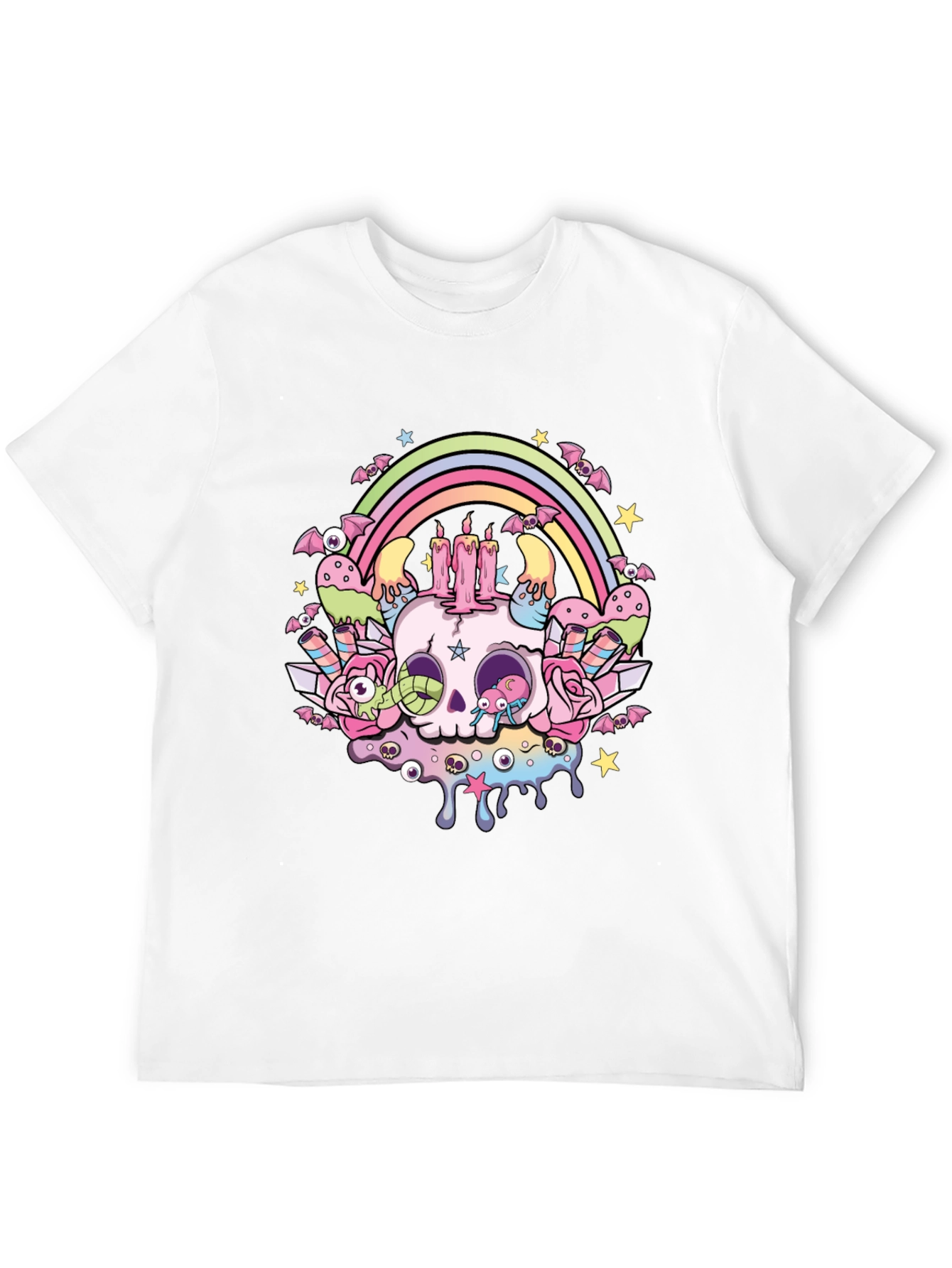 Pastel Goth Skull Rainbow T-Shirt