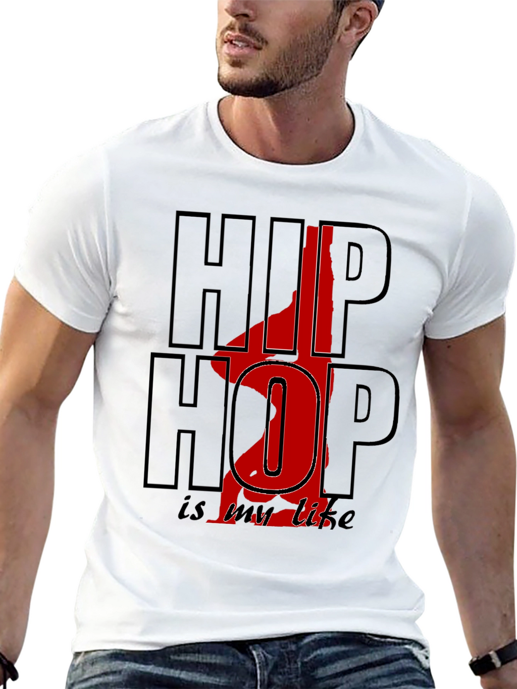 Hip Hop Is My Life Graphic Black Tee