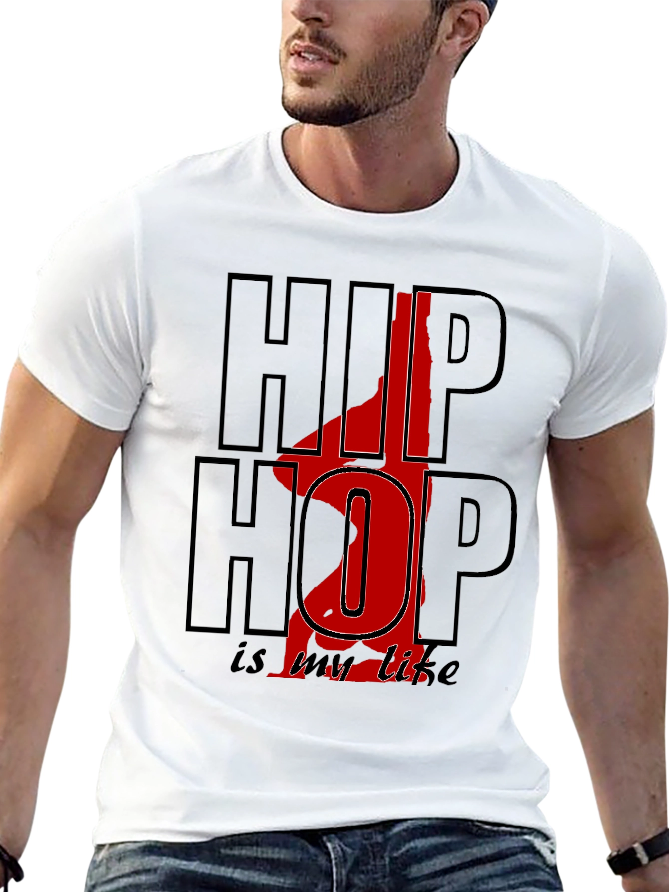 Hip Hop Is My Life Graphic Black Tee