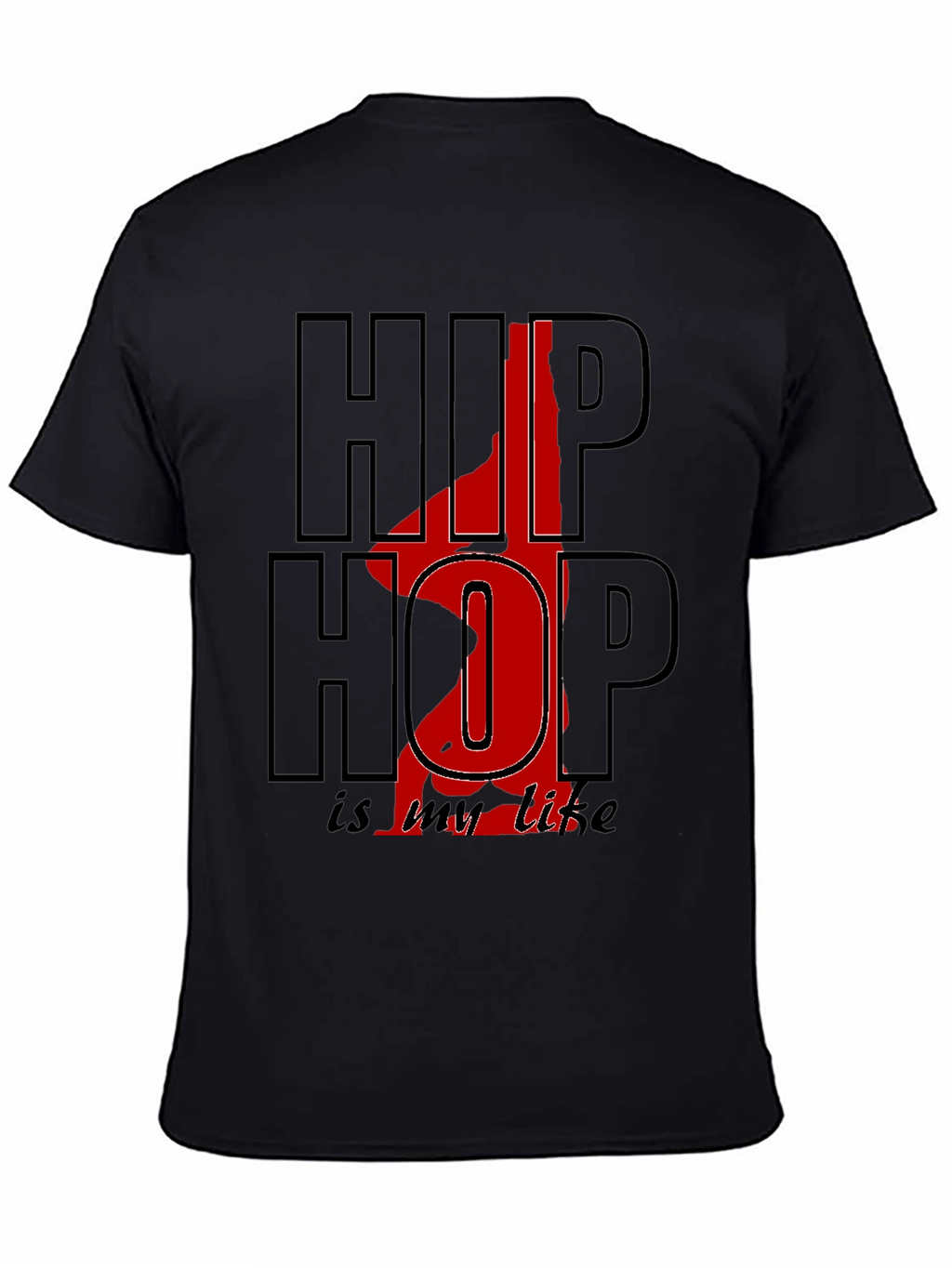 Hip Hop Is My Life Graphic Black Tee