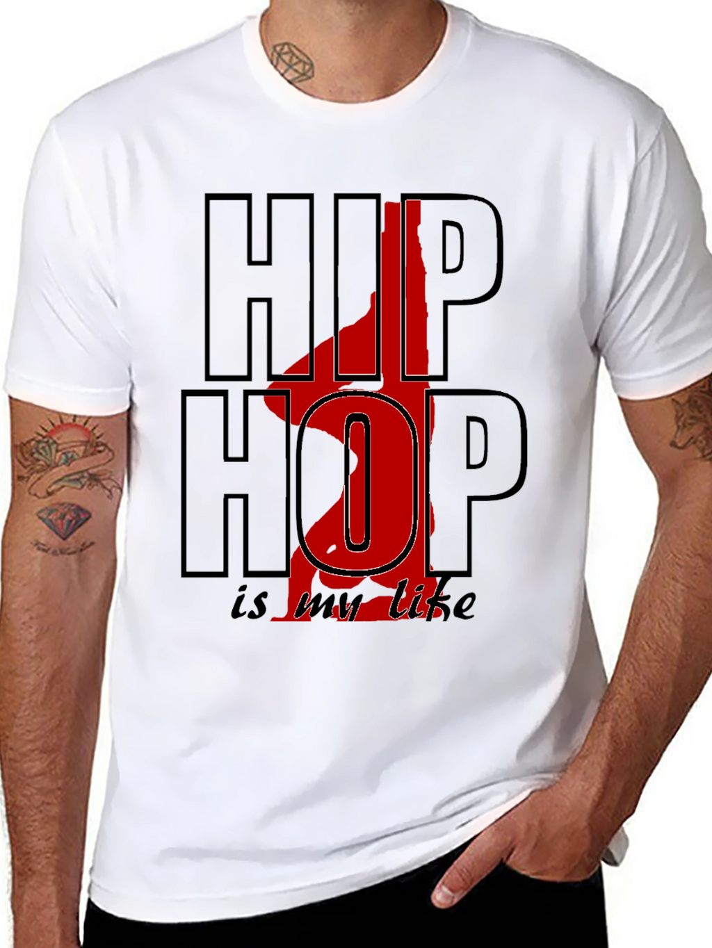 Hip Hop Is My Life Graphic Black Tee