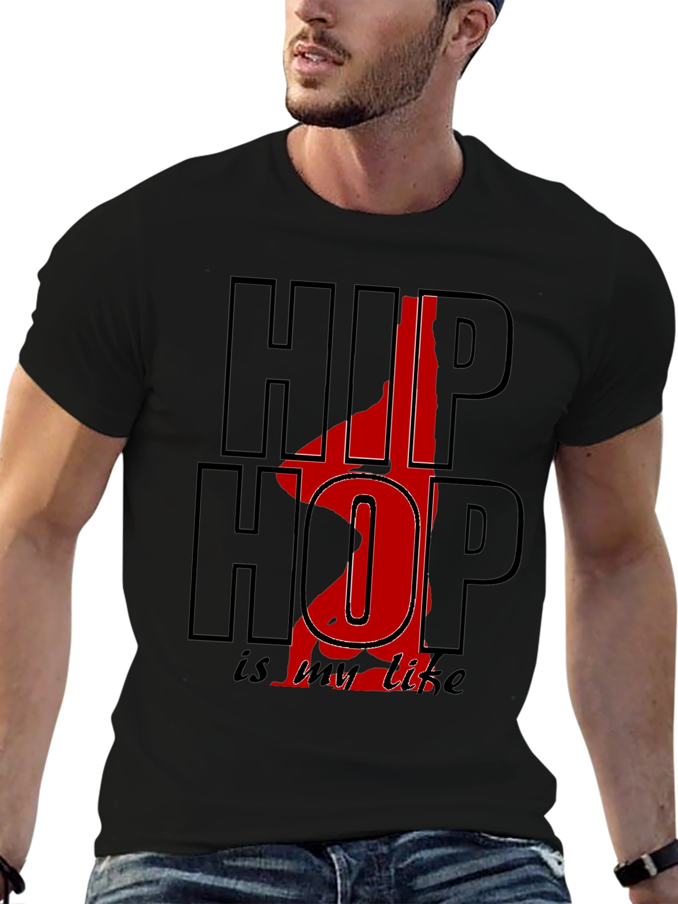 Hip Hop Is My Life Graphic Black Tee