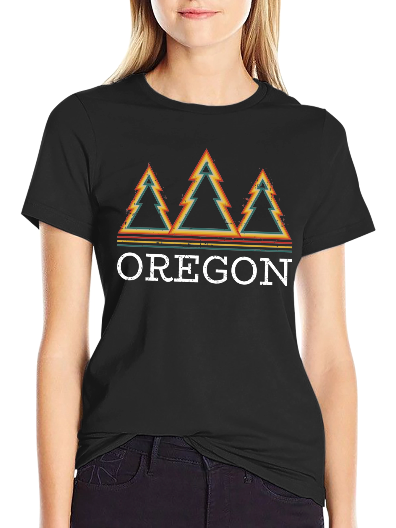 Oregon Tree Graphic Tee - Retro Style