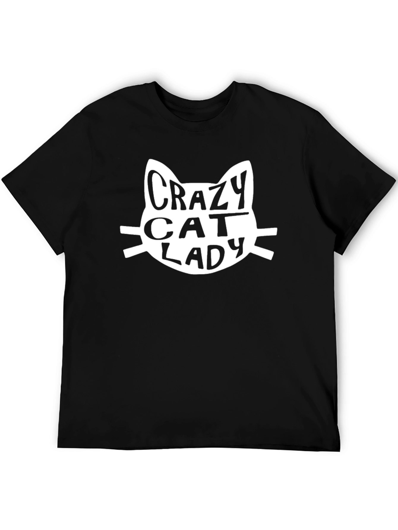 Crazy Cat Lady Graphic T-Shirt - Black