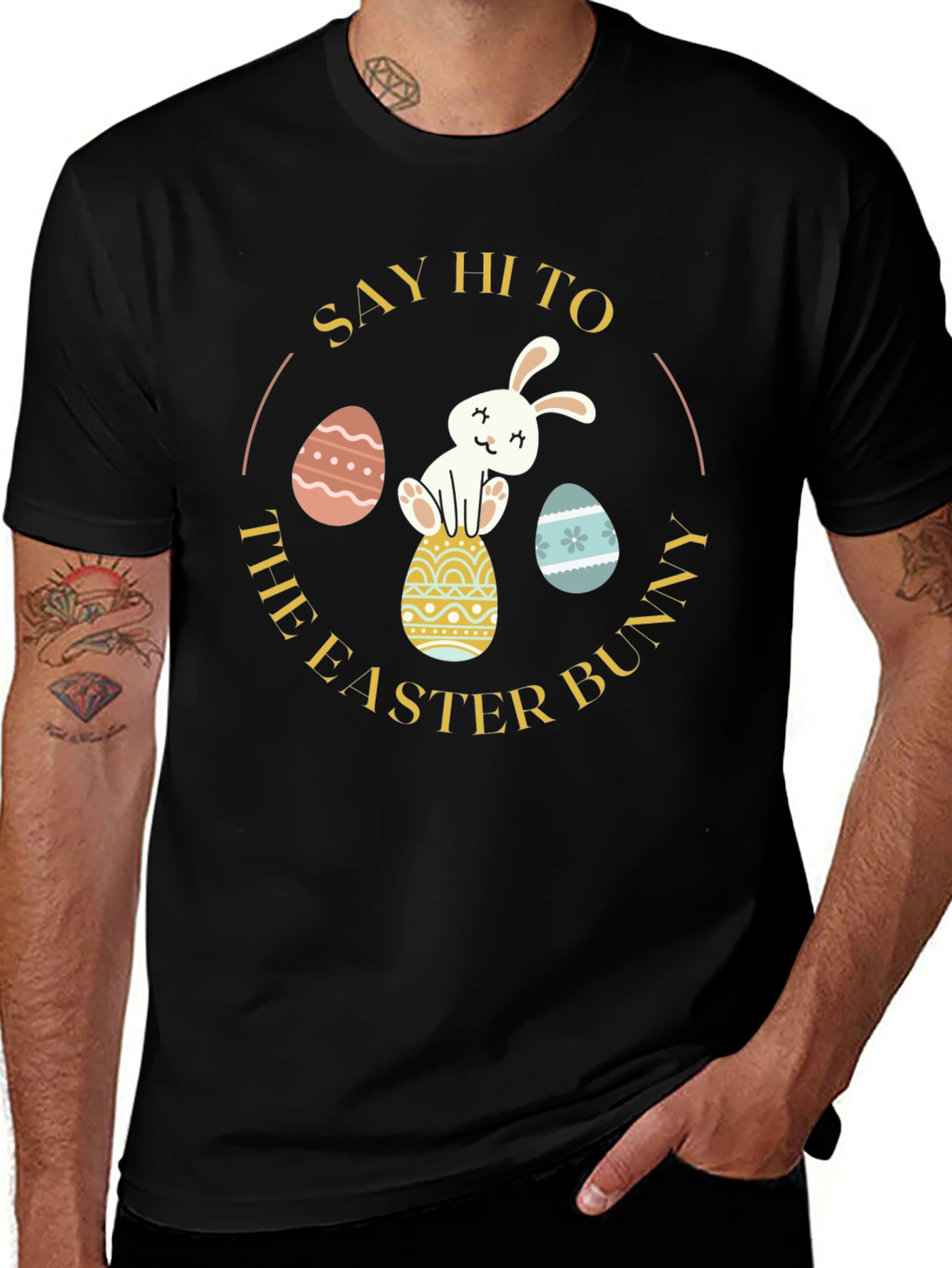 Easter Bunny Graphic Tee - Say Hi To The Bunny