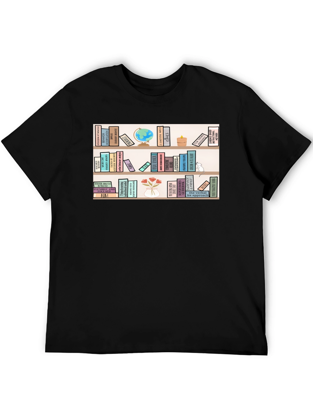 Bookworm T-Shirt | Library Bookshelf Design