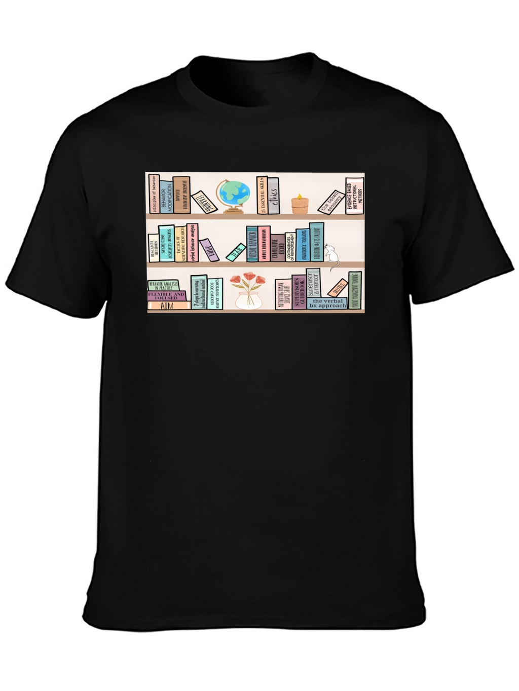 Bookworm T-Shirt | Library Bookshelf Design