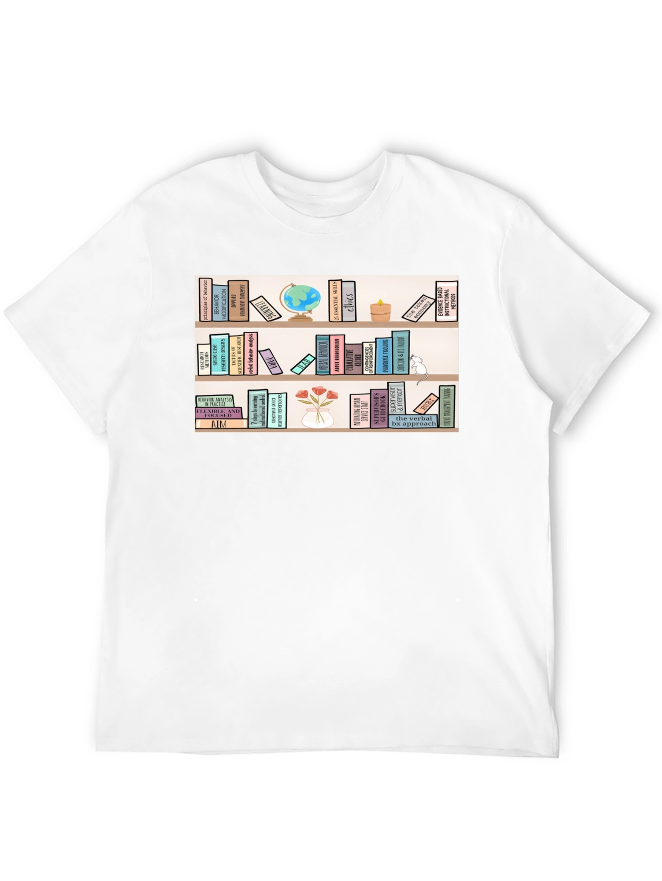 Bookworm T-Shirt | Library Bookshelf Design