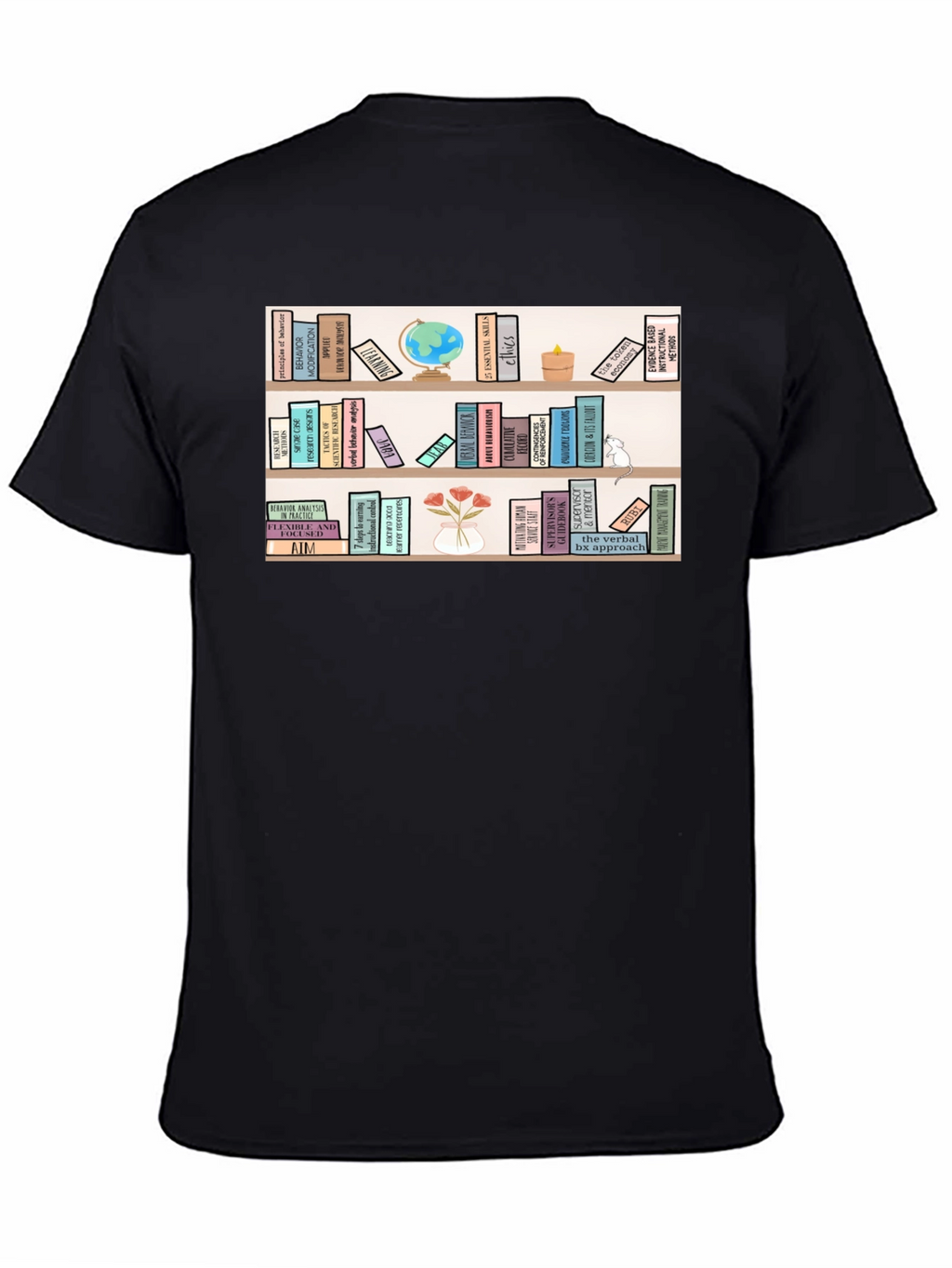 Bookworm T-Shirt | Library Bookshelf Design