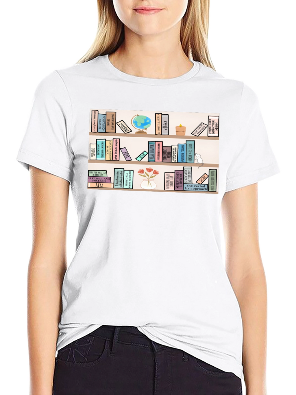 Bookworm T-Shirt | Library Bookshelf Design