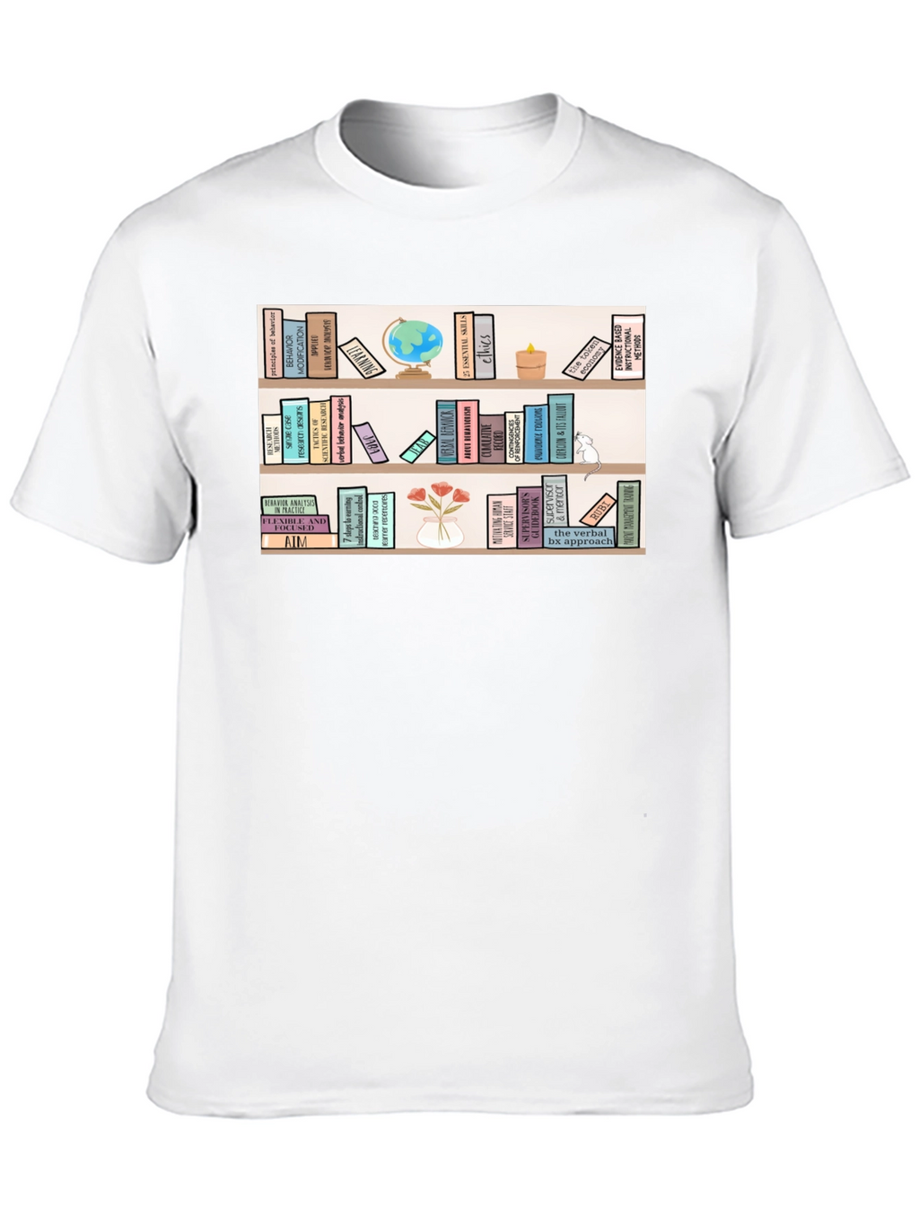Bookworm T-Shirt | Library Bookshelf Design