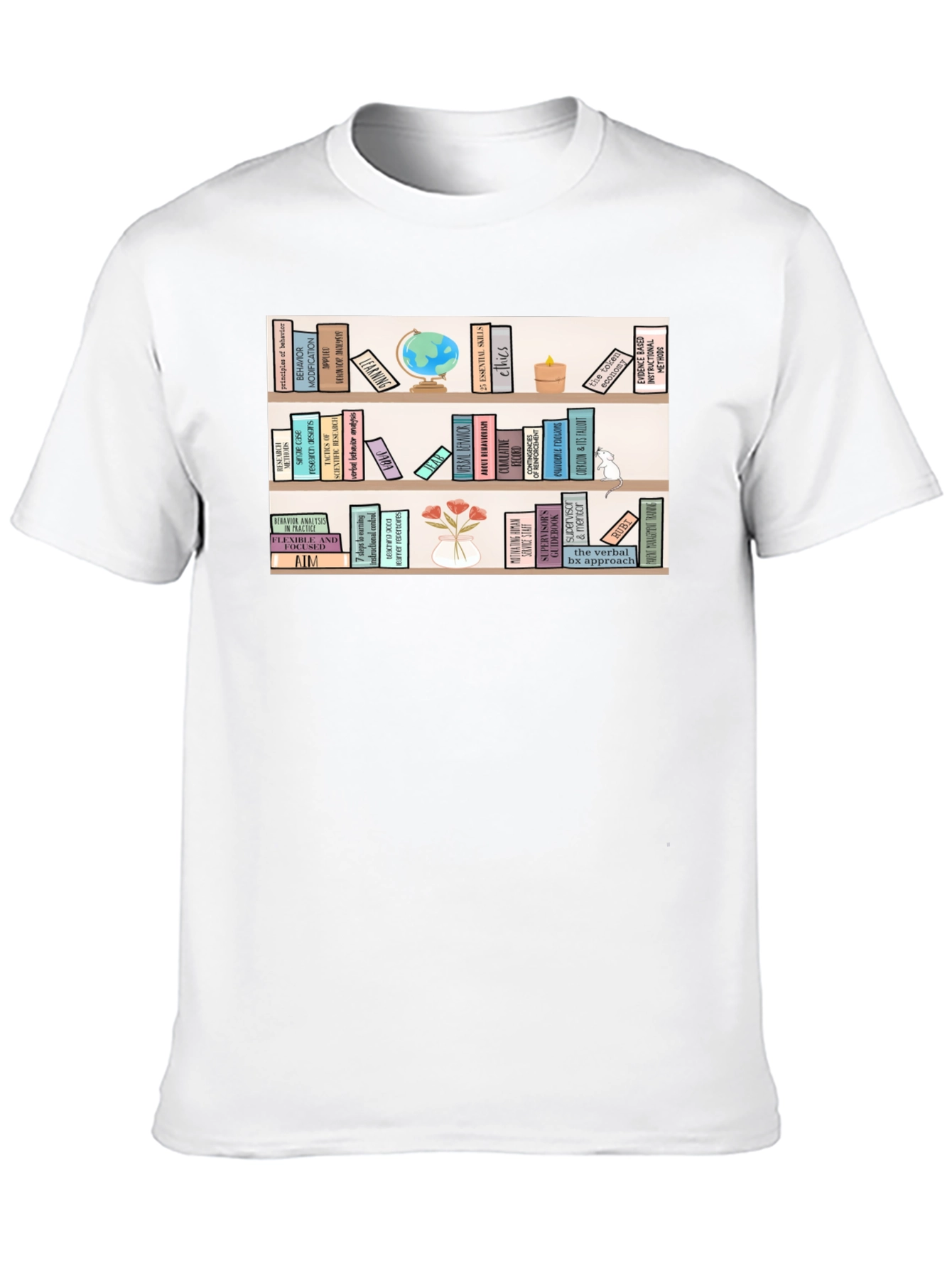 Bookworm T-Shirt | Library Bookshelf Design