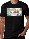 Bookworm T-Shirt | Library Bookshelf Design