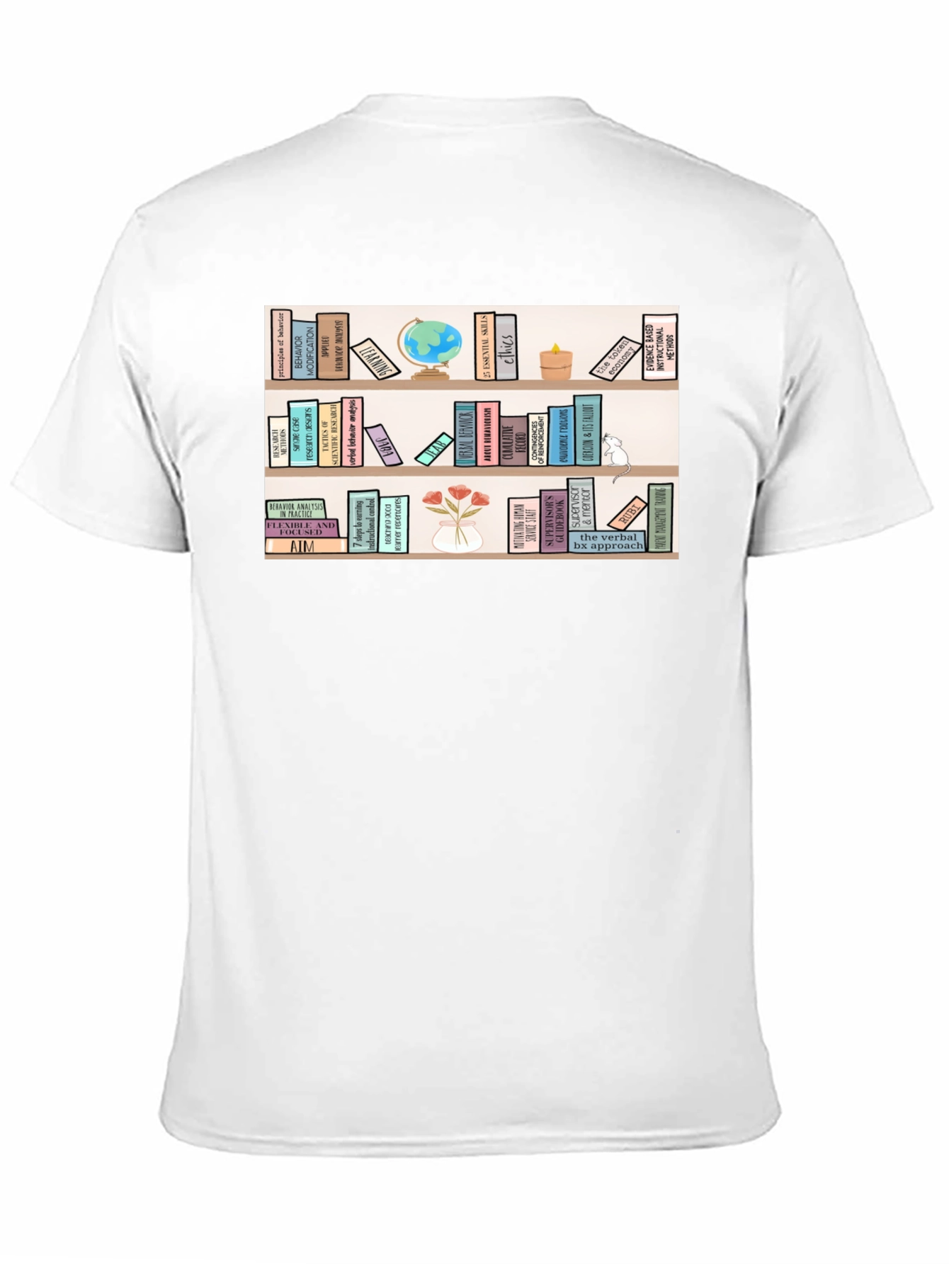 Bookworm T-Shirt | Library Bookshelf Design