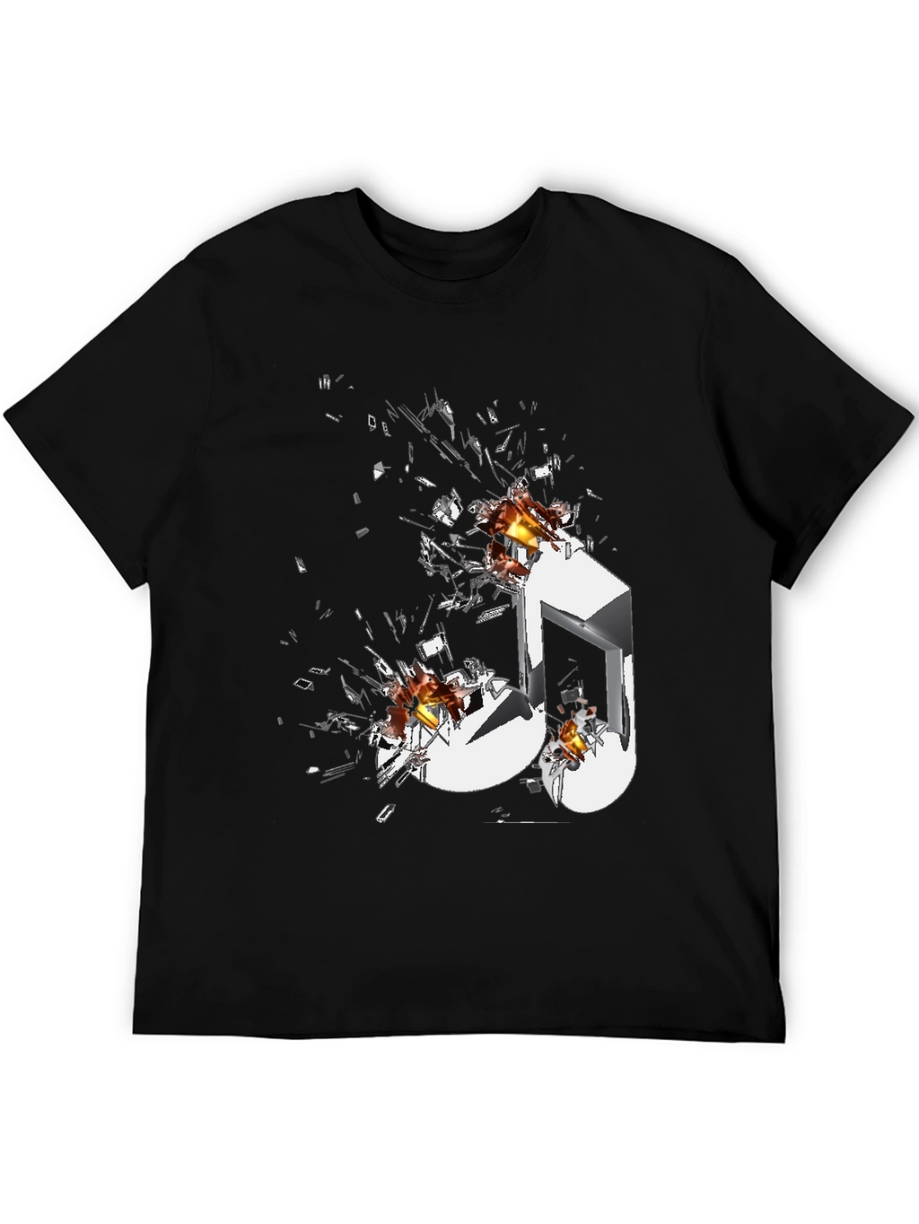 Shattered Music Note Graphic T-Shirt