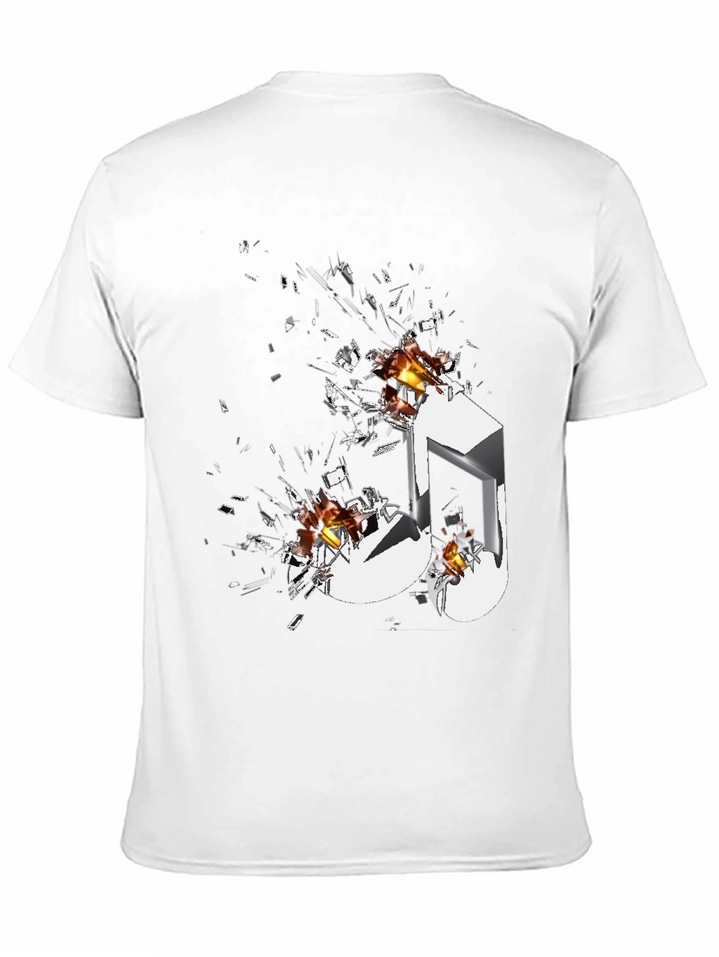 Shattered Music Note Graphic T-Shirt
