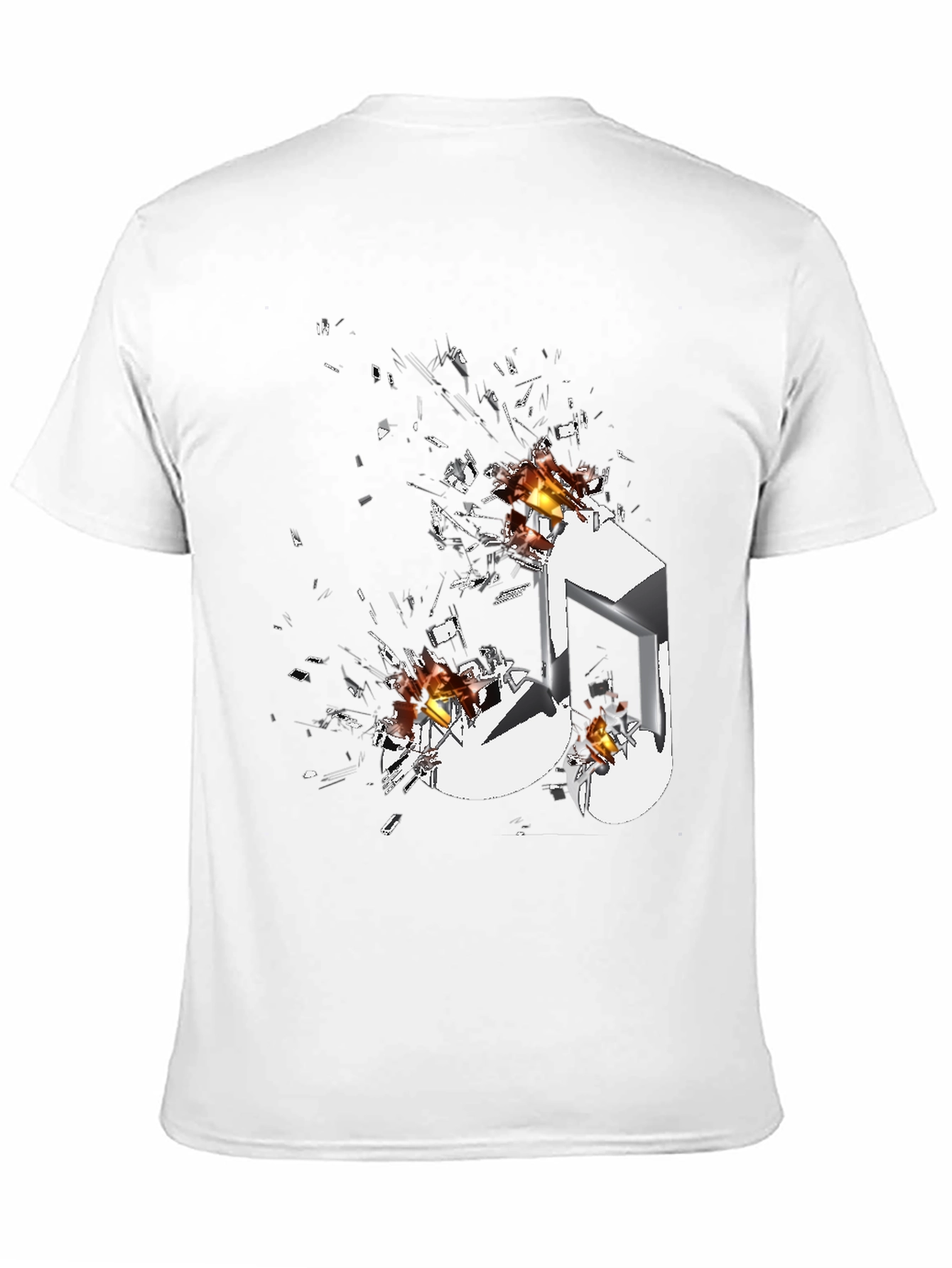 Shattered Music Note Graphic T-Shirt
