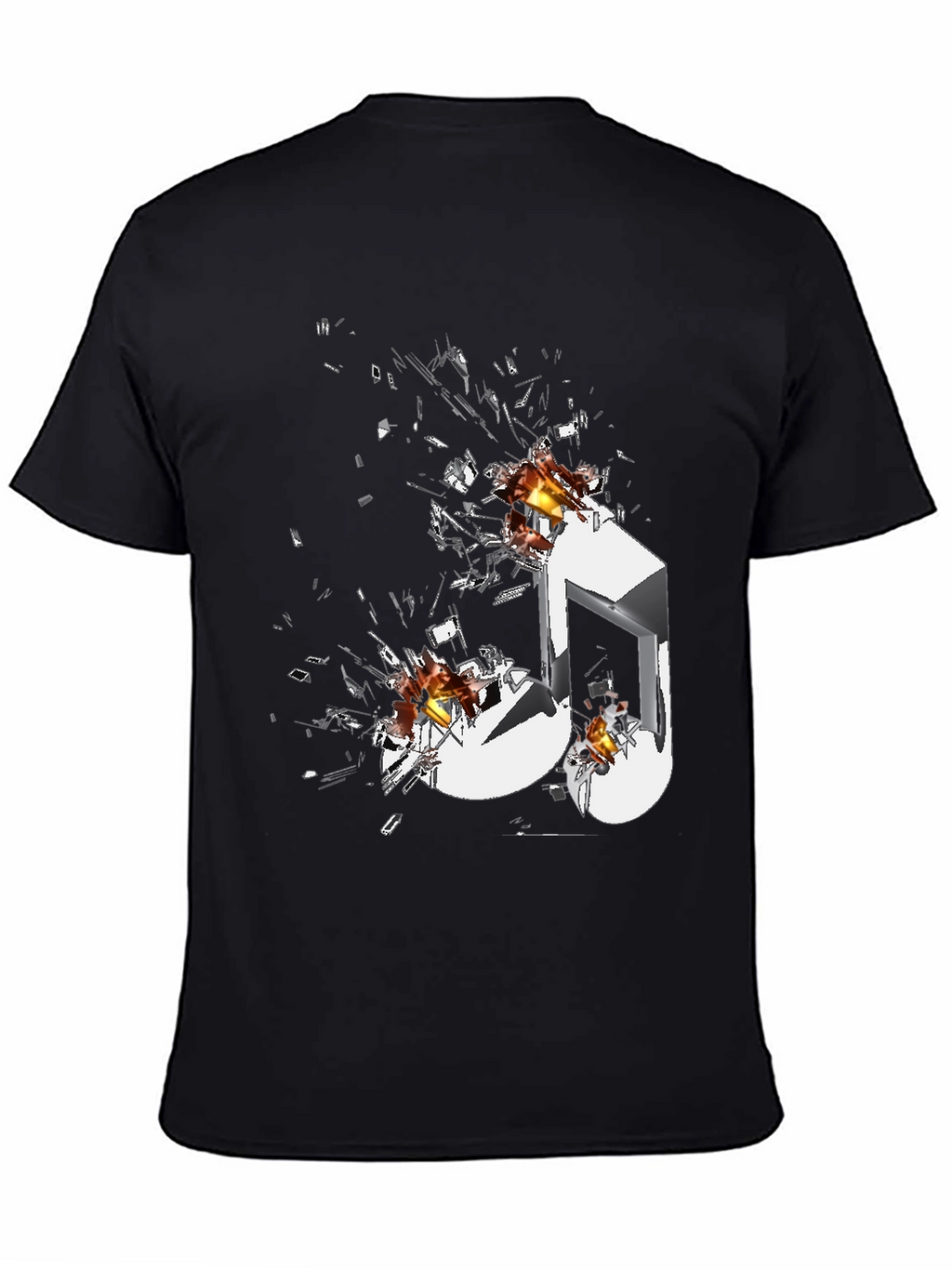 Shattered Music Note Graphic T-Shirt