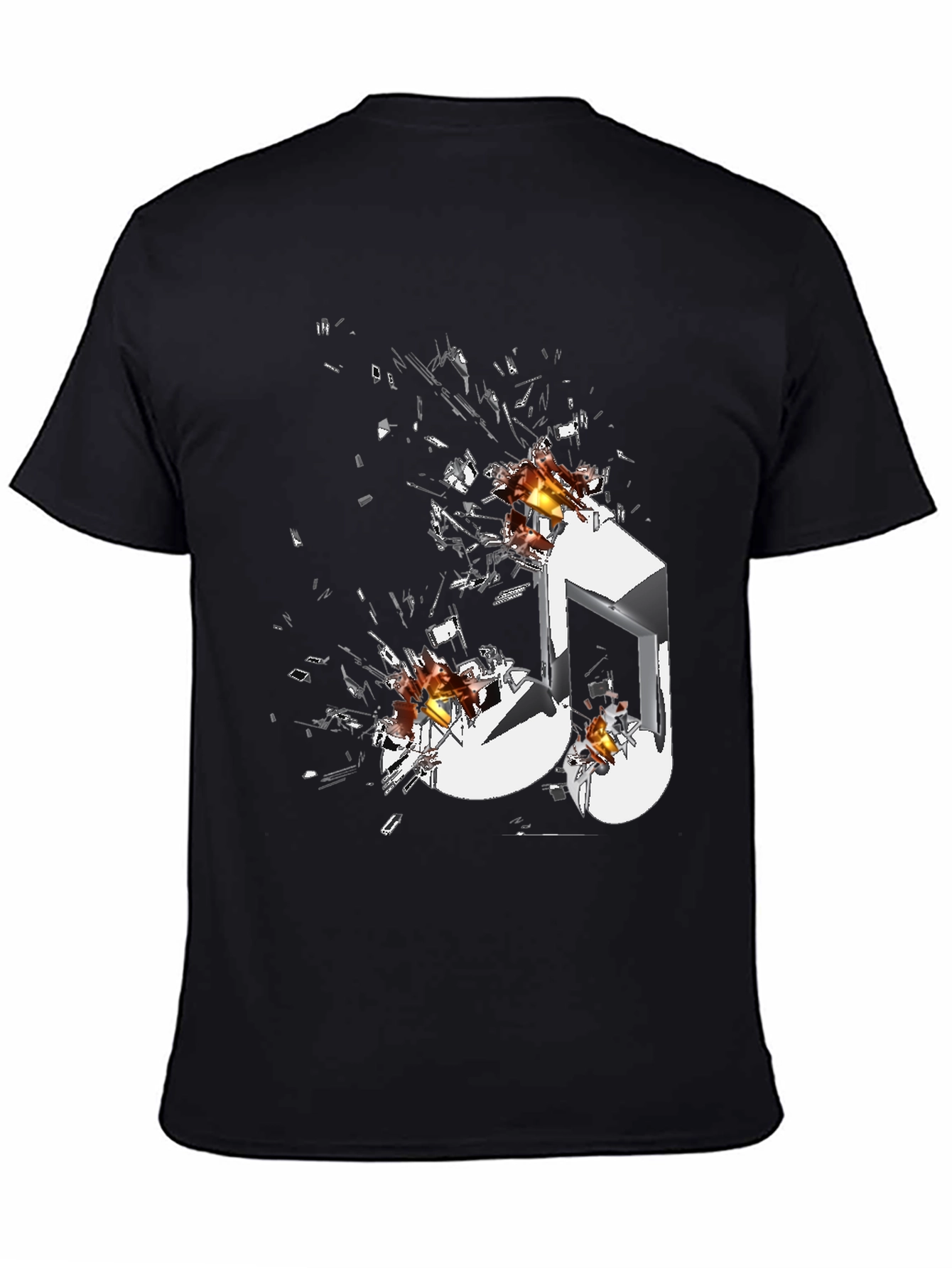 Shattered Music Note Graphic T-Shirt
