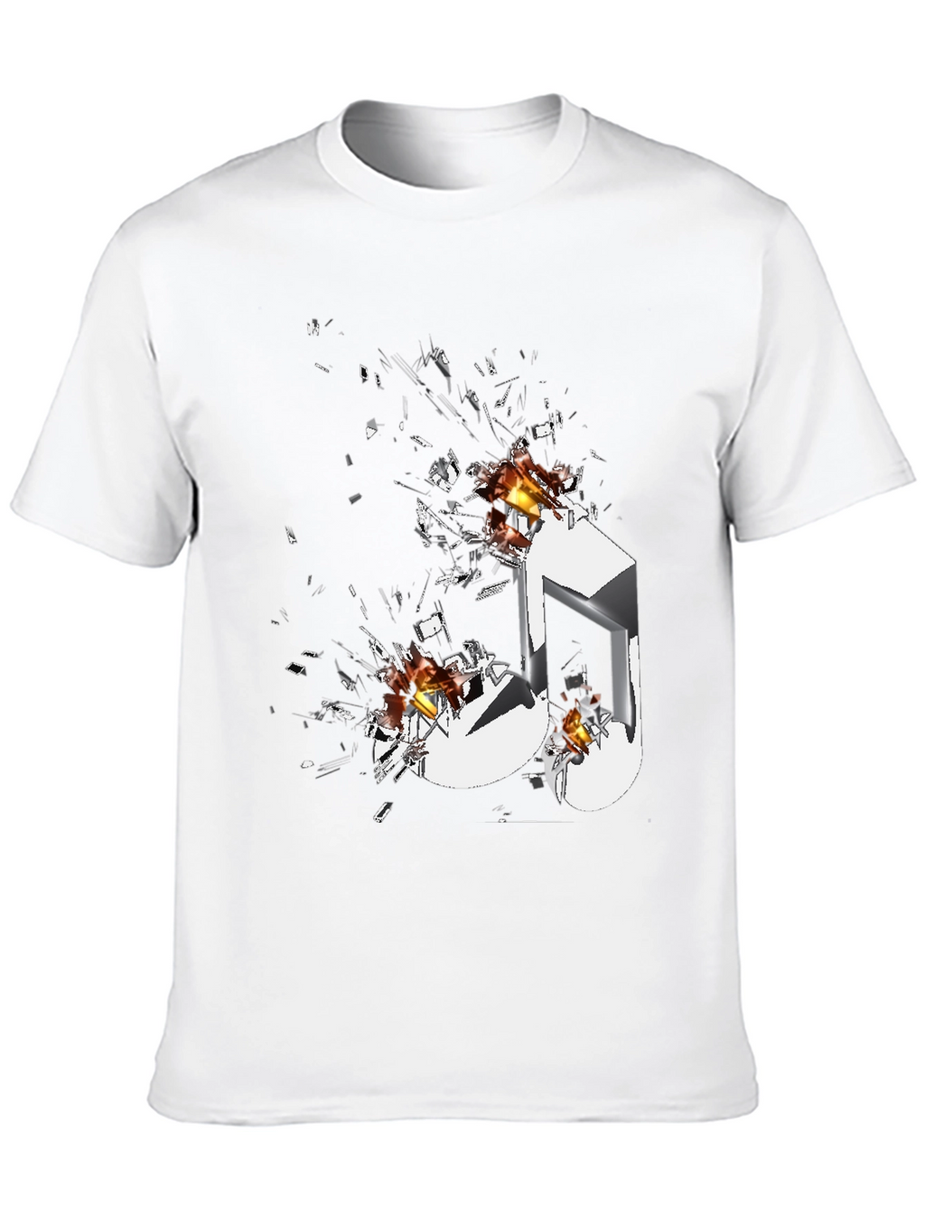 Shattered Music Note Graphic T-Shirt