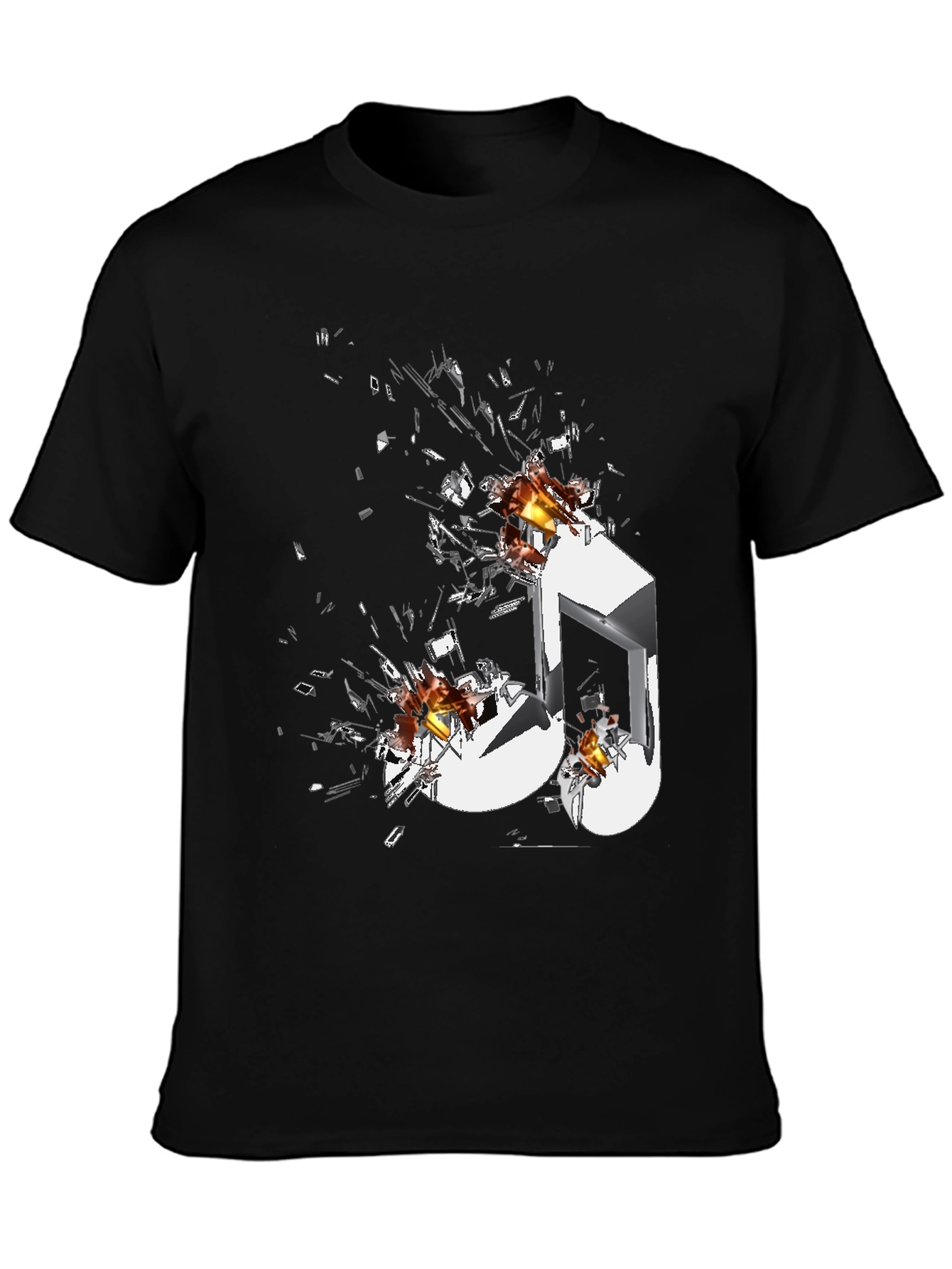 Shattered Music Note Graphic T-Shirt