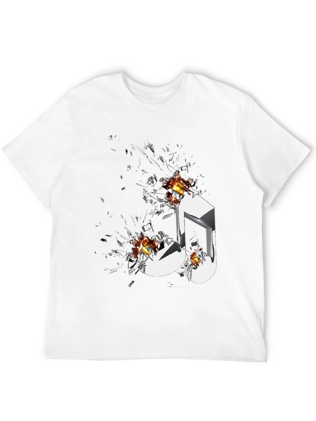 Shattered Music Note Graphic T-Shirt