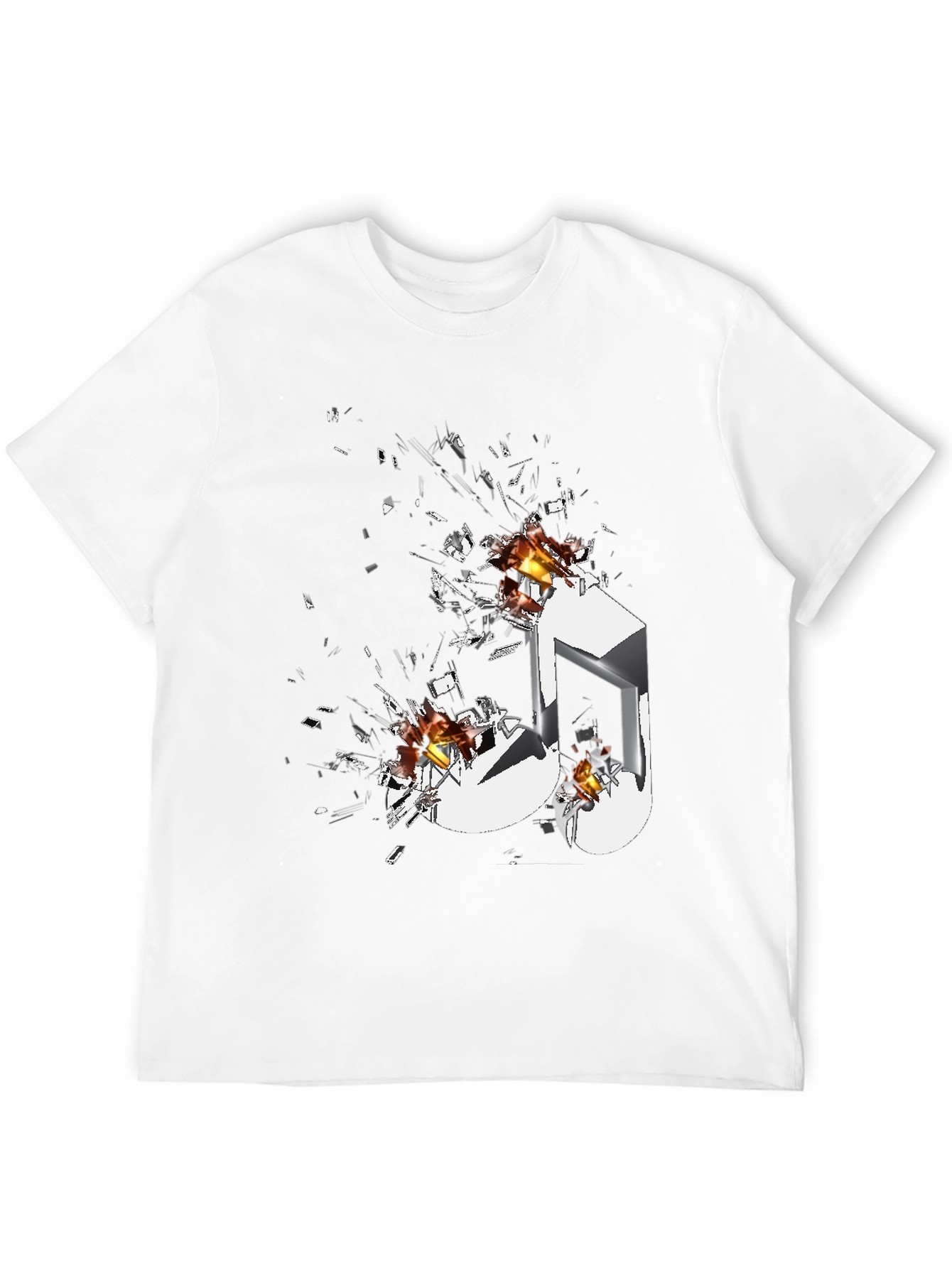 Shattered Music Note Graphic T-Shirt