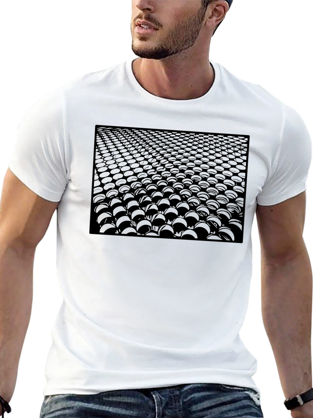 Abstract Spheres Graphic Black T-Shirt
