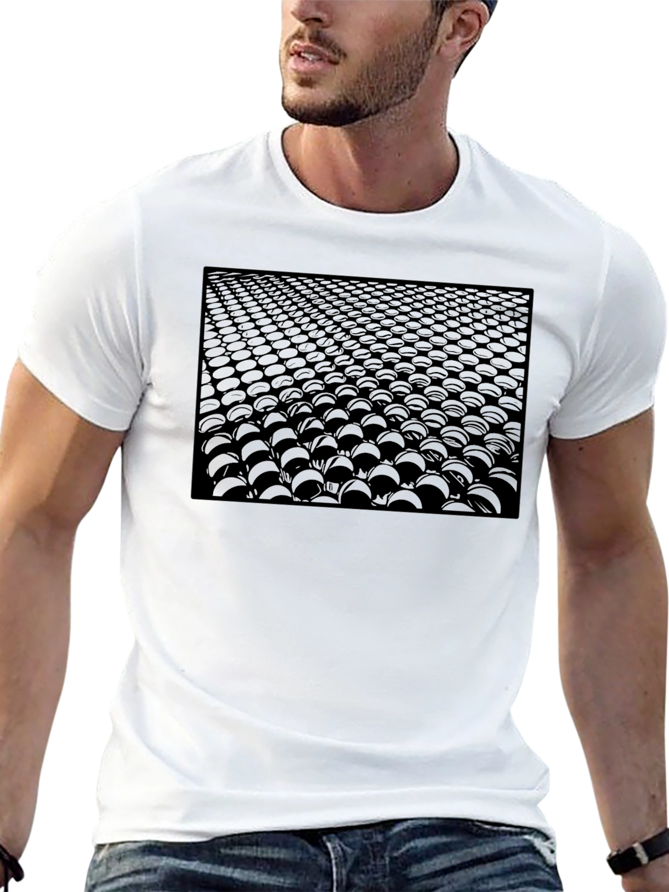 Abstract Spheres Graphic Black T-Shirt
