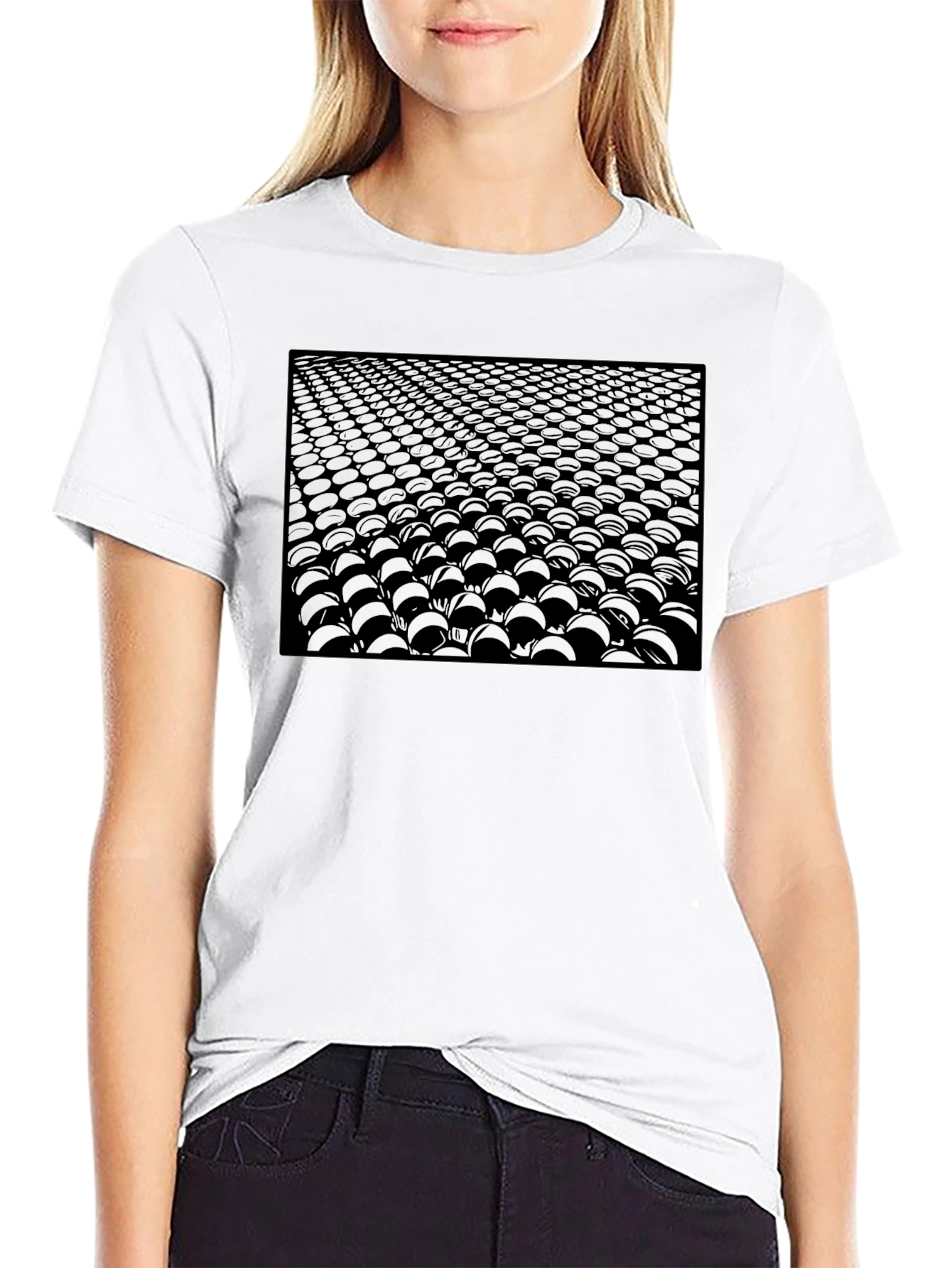 Abstract Spheres Graphic Black T-Shirt