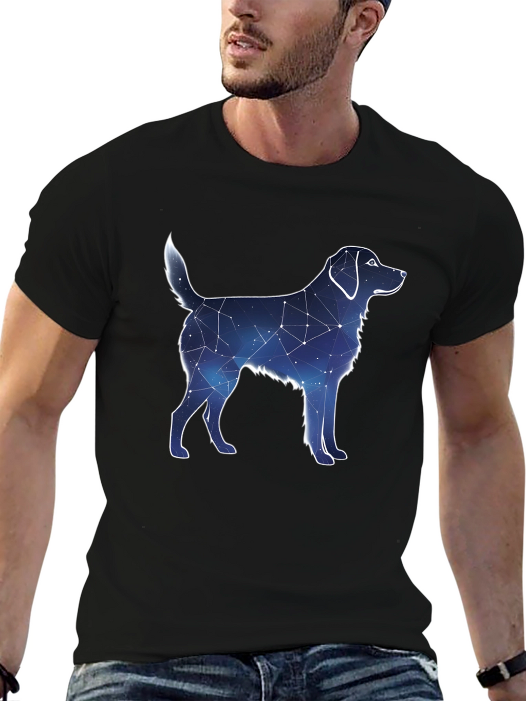 Constellation Dog Graphic Tee - Black