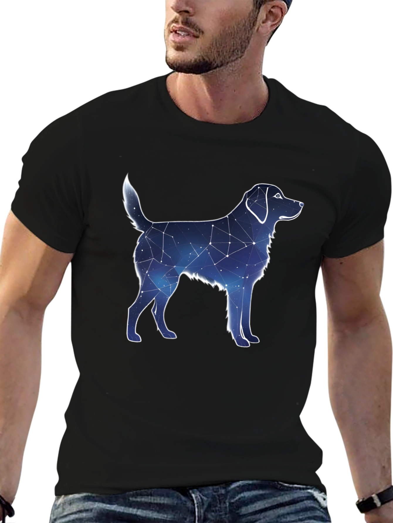 Constellation Dog Graphic Tee - Black