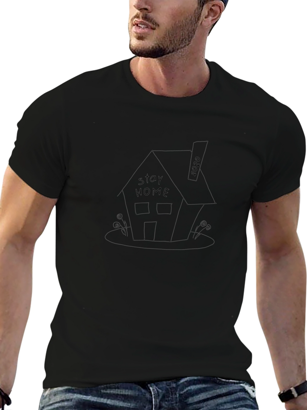 Stay Home 2020 Tee - Black Cotton Comfort