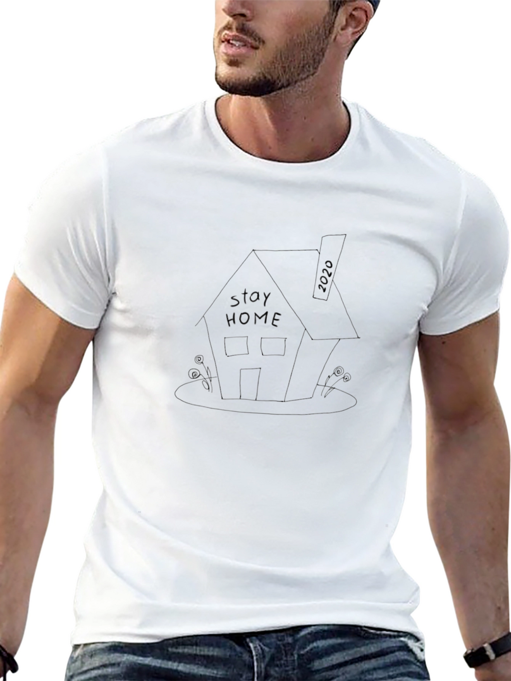 Stay Home 2020 Tee - Black Cotton Comfort