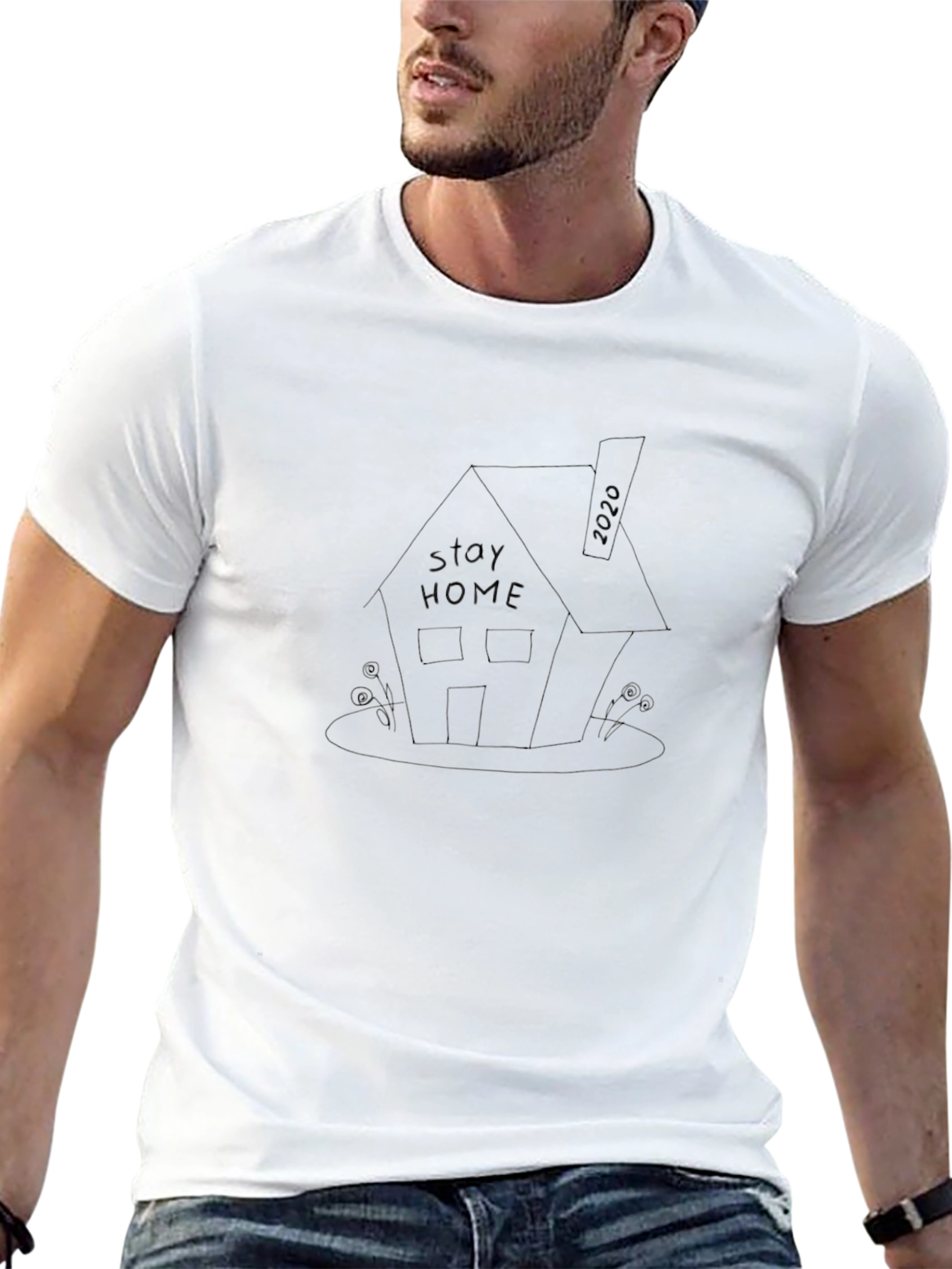 Stay Home 2020 Tee - Black Cotton Comfort