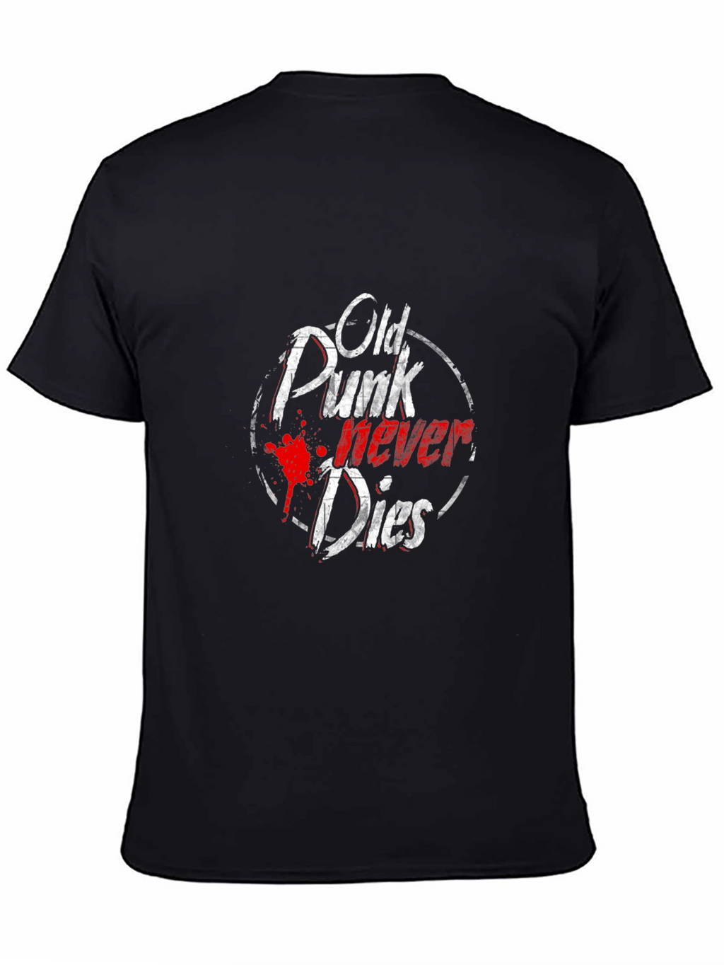 Old Punk Never Dies Black Graphic Tee