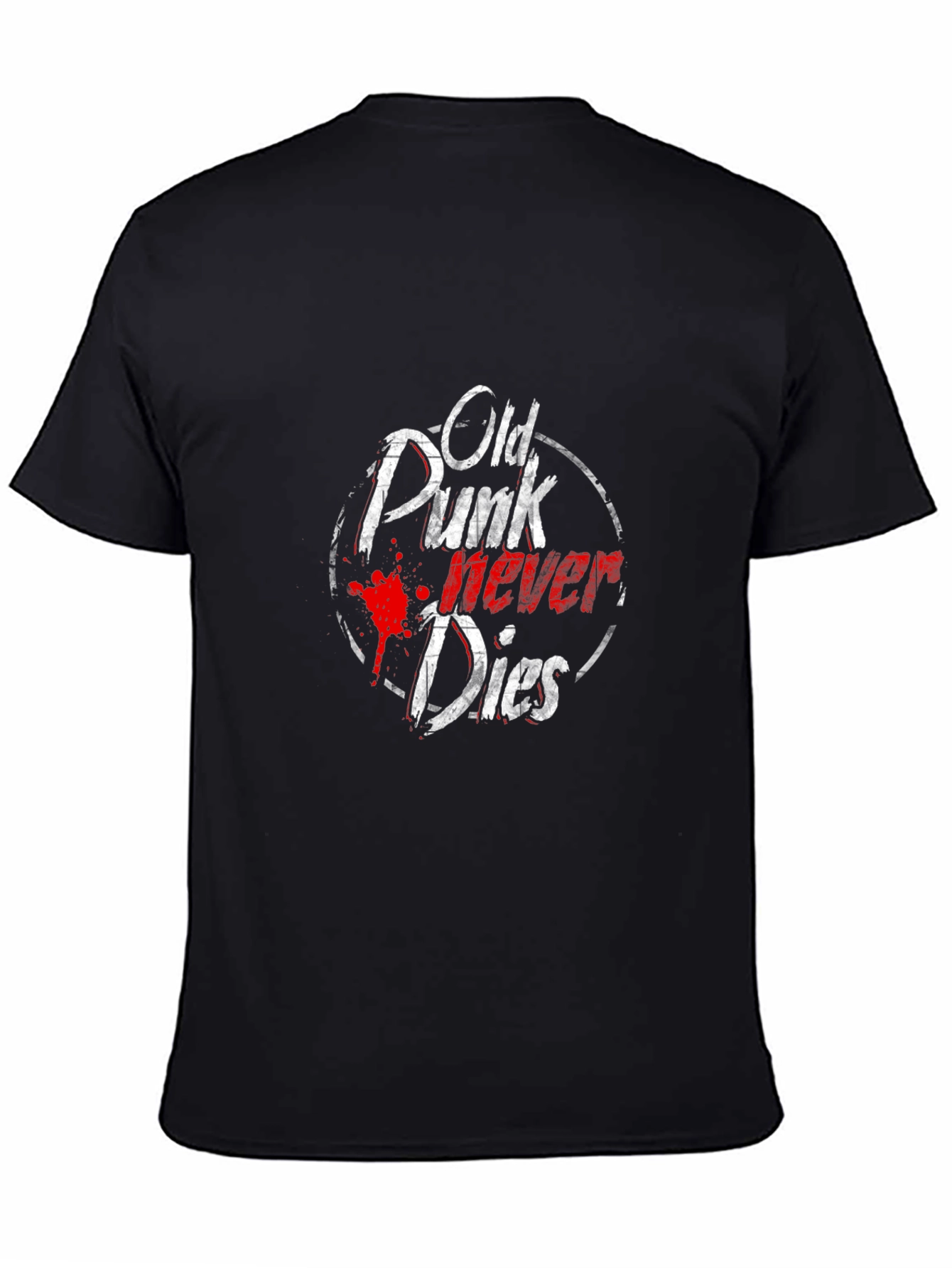 Old Punk Never Dies Black Graphic Tee