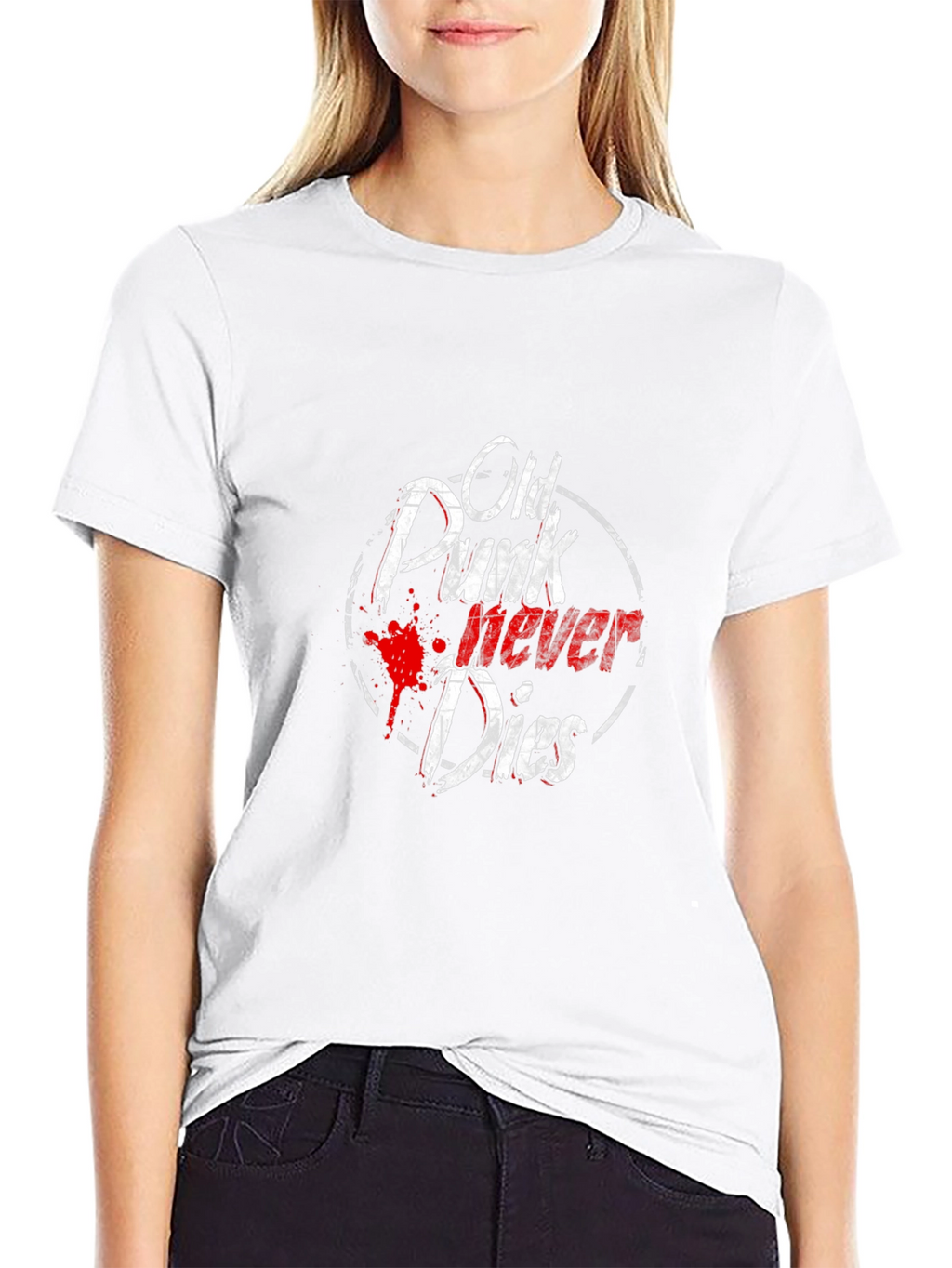 Old Punk Never Dies Black Graphic Tee