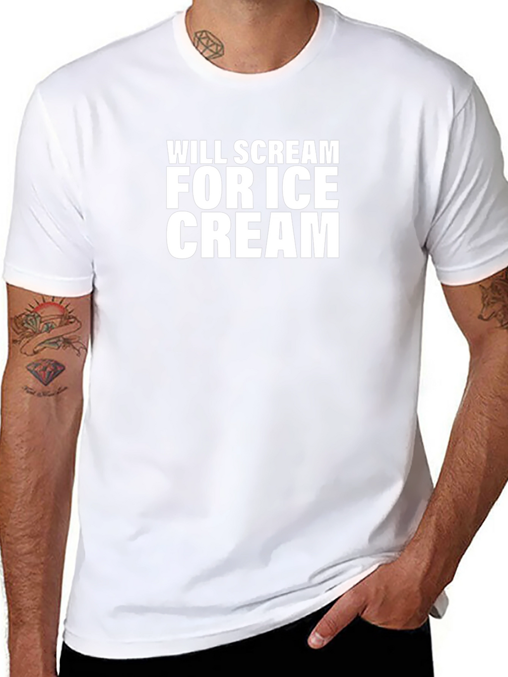 Will Scream For Ice Cream Black T-Shirt