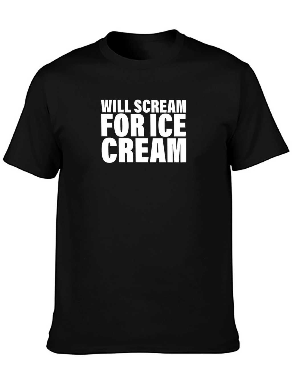Will Scream For Ice Cream Black T-Shirt