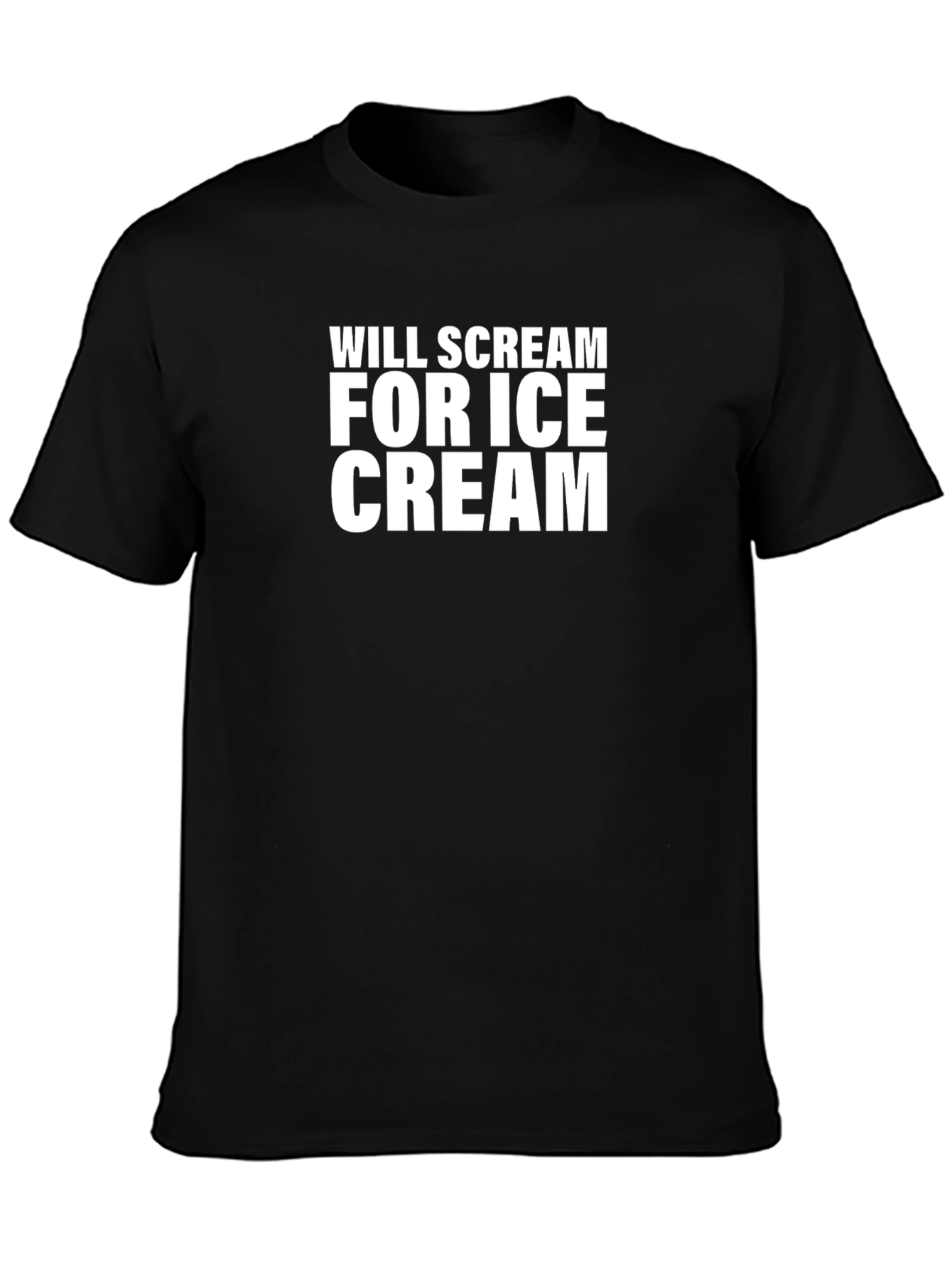 Will Scream For Ice Cream Black T-Shirt