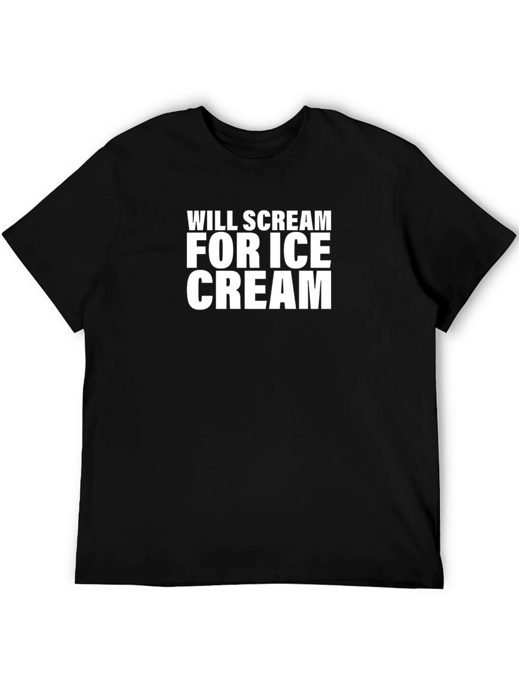 Will Scream For Ice Cream Black T-Shirt